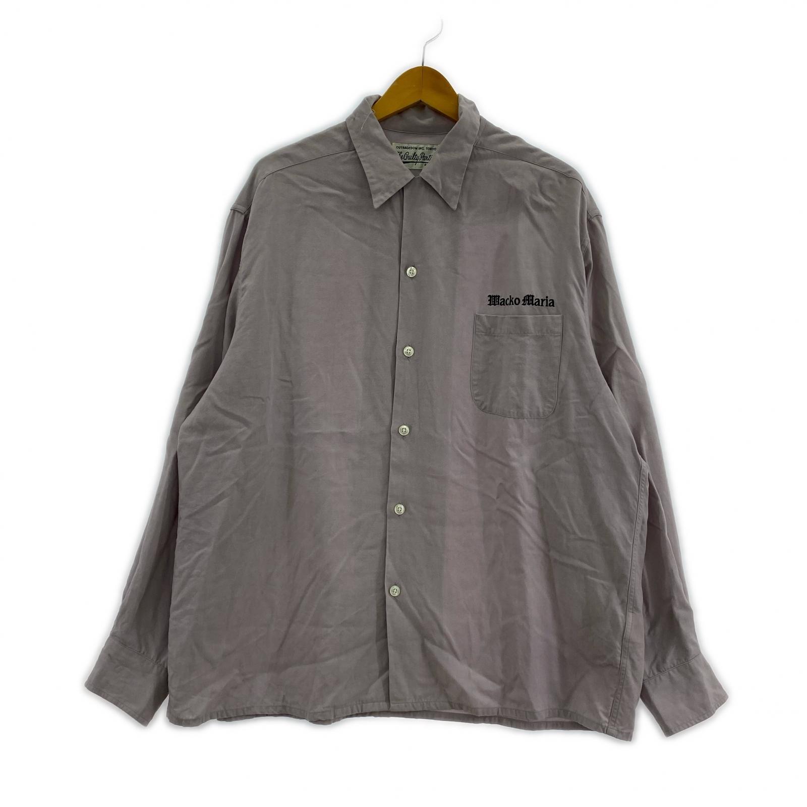 長袖シャツ WACKO MARIA 50’sオープンカラーシャツ パープル XL