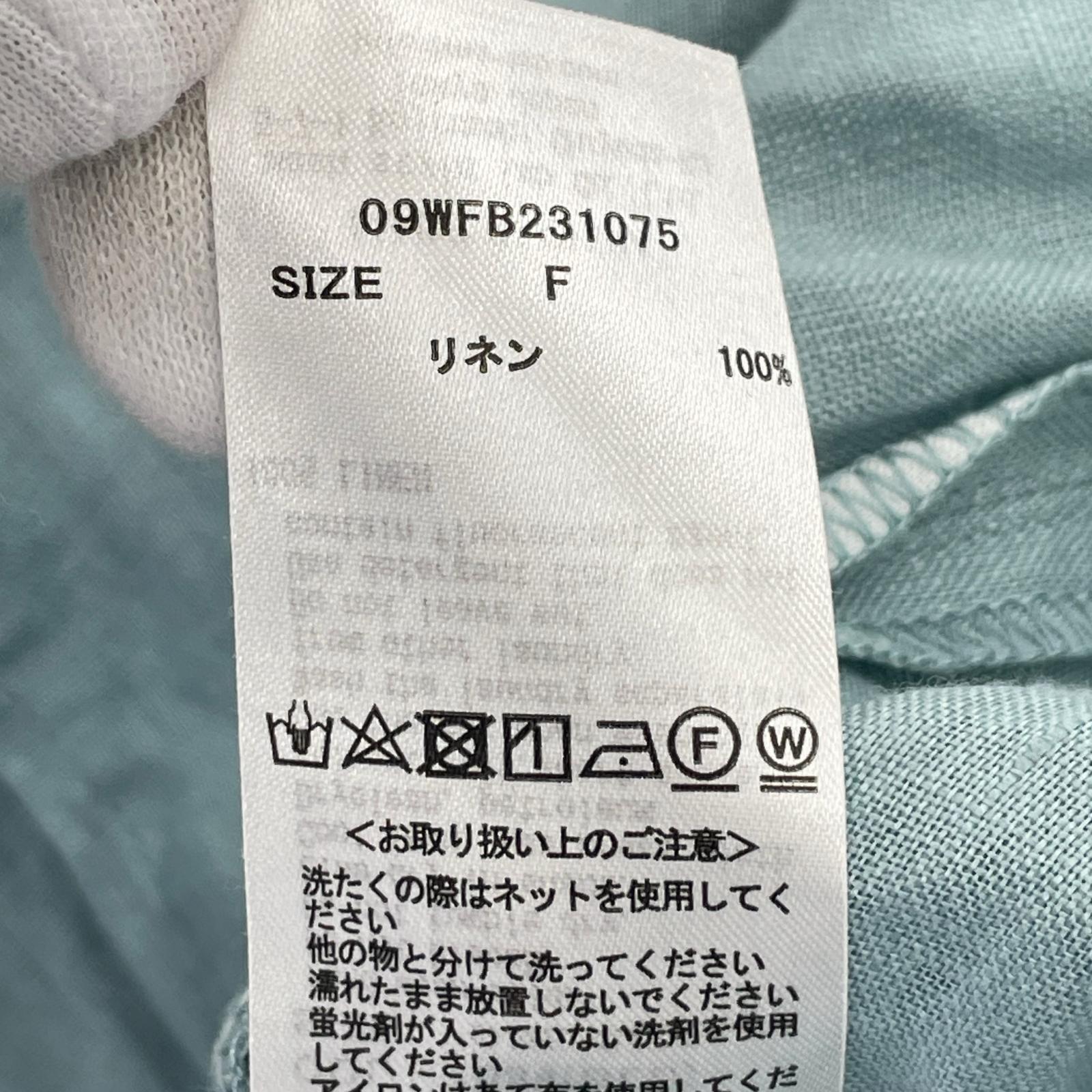 長袖シャツ リネンシャツ ブルー