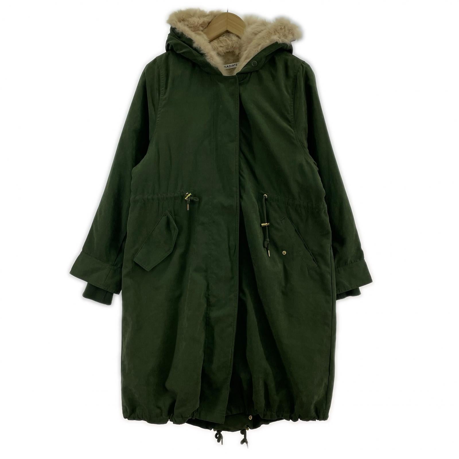 ジャケット ラビット 毛皮 ジャケット カーキ M