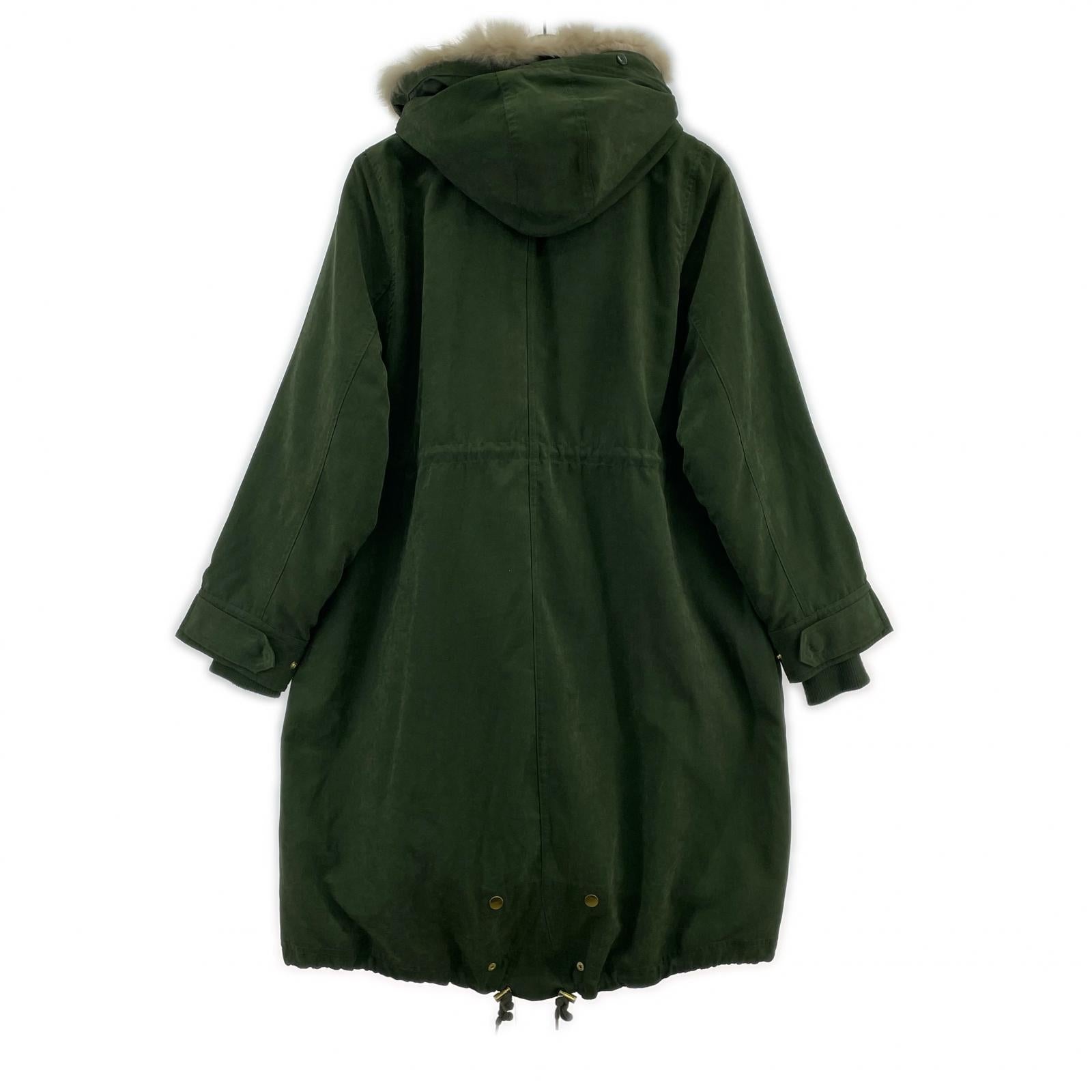 ジャケット ラビット 毛皮 ジャケット カーキ M