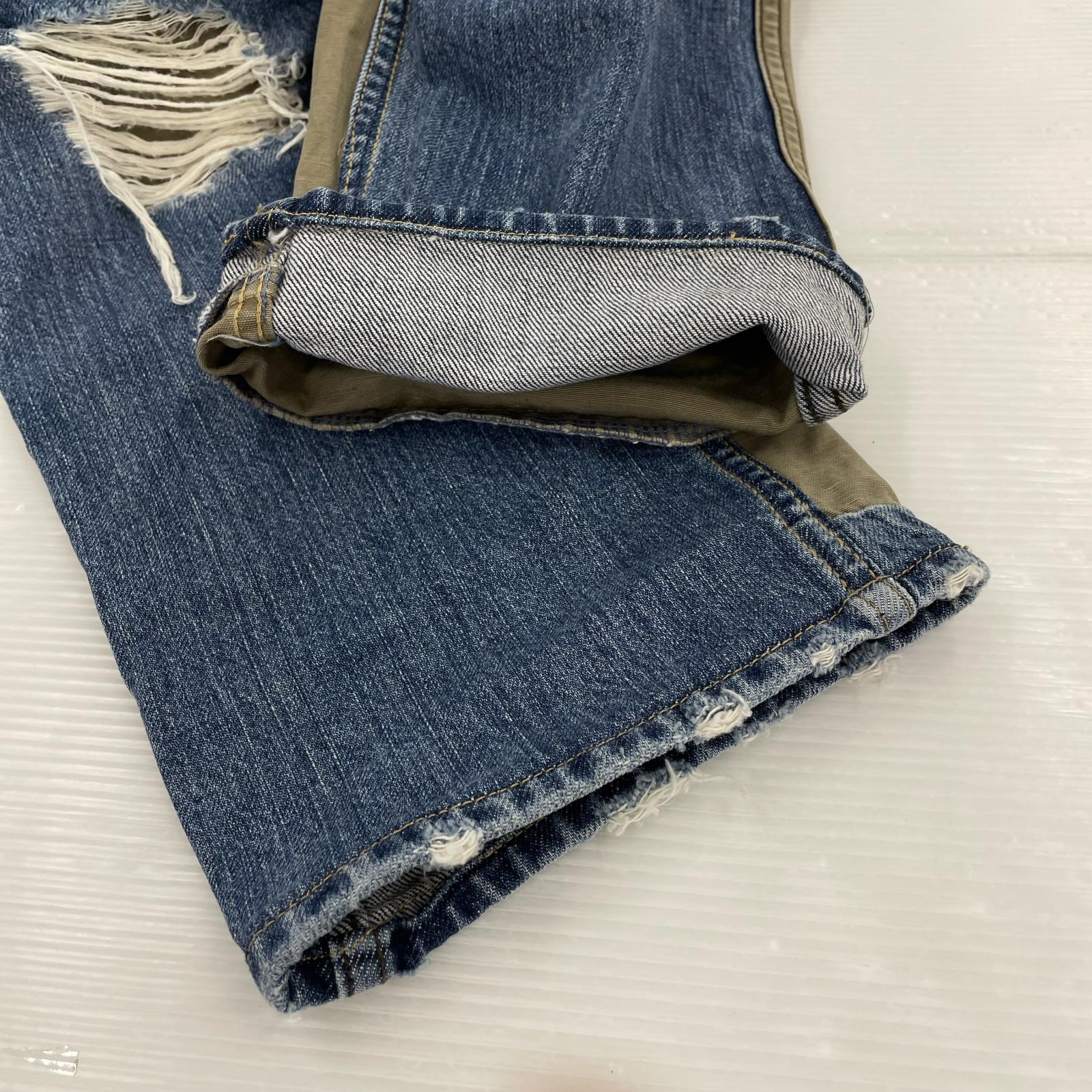 パンツ パッチワーク切替デニム M M