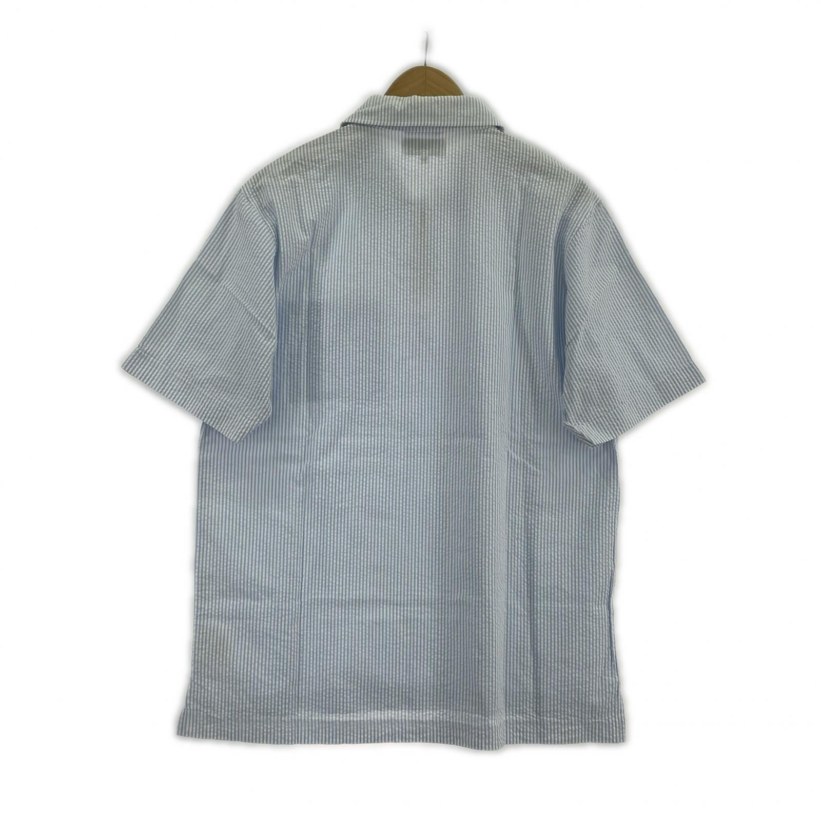 半袖シャツ ハーフジップ M M ブルー