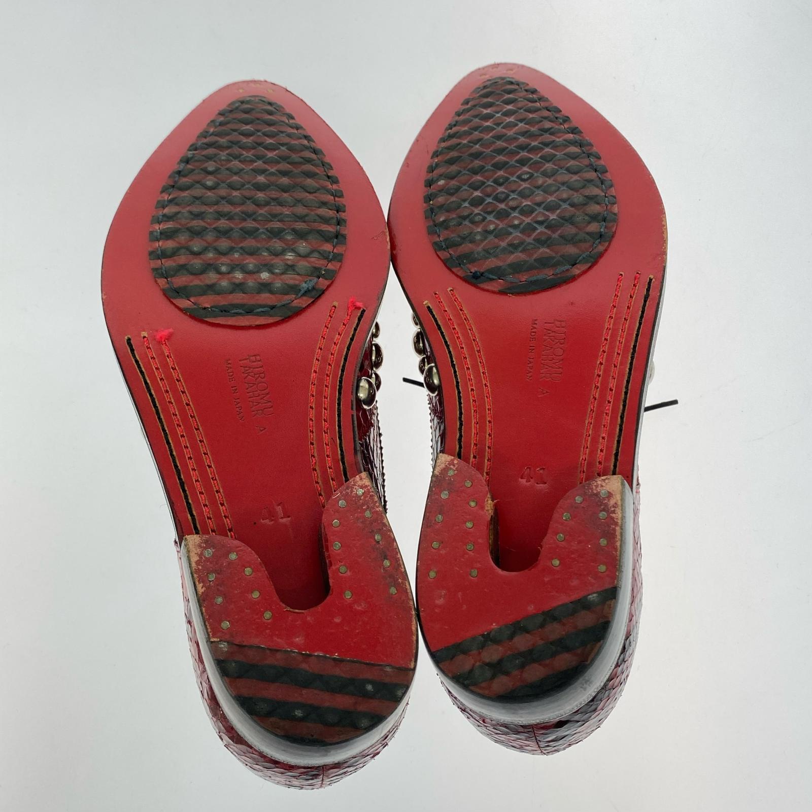 シューズ HIROMUTAKAHARA SNAKE スネーク スタッズ シューズ 41 赤 レッド