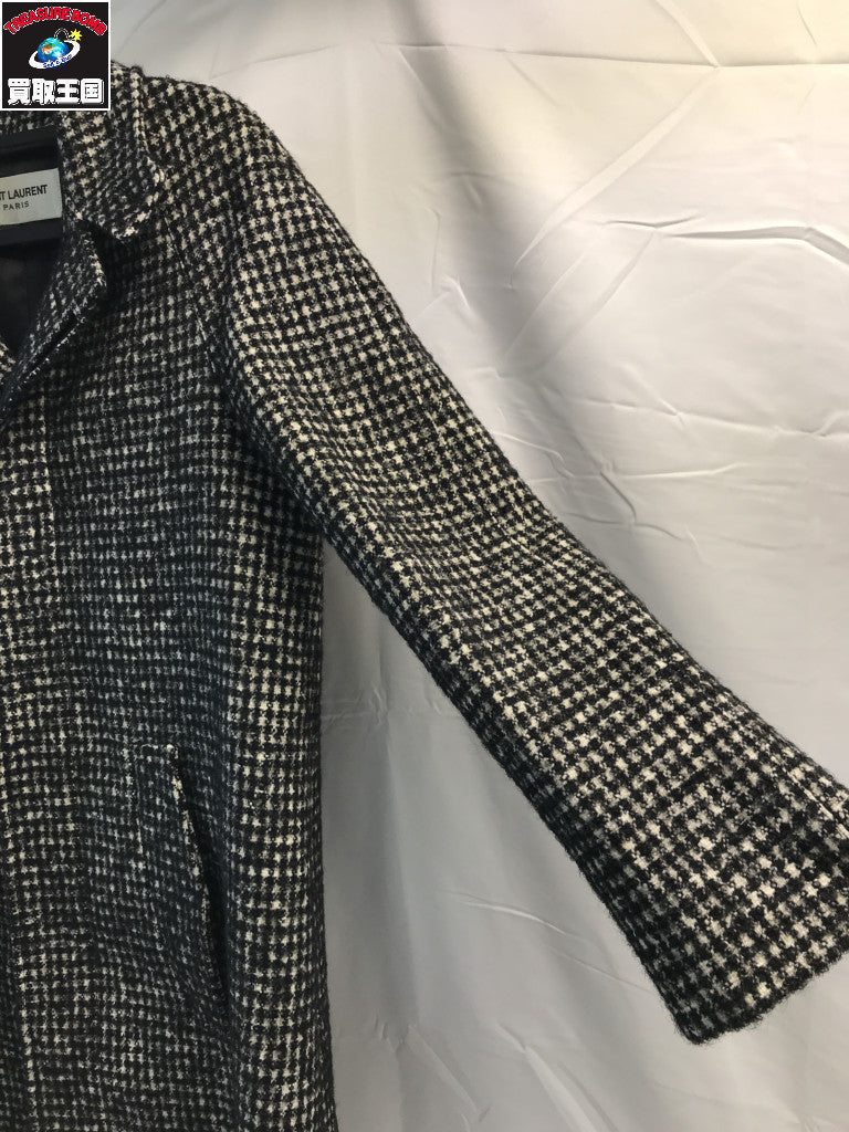 15AW SAINT LAURENT PARIS ハウンドトゥース ウールコー