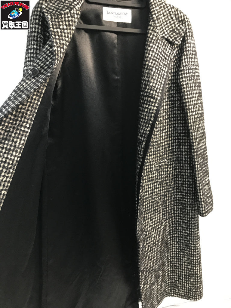 15AW SAINT LAURENT PARIS ハウンドトゥース ウールコー