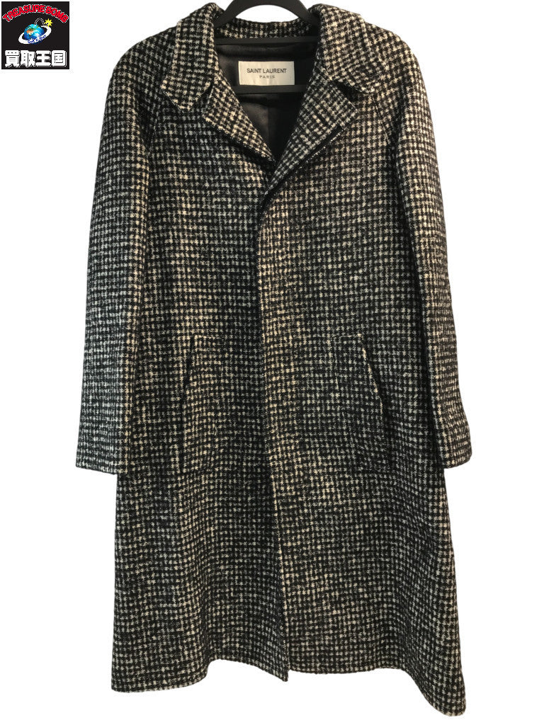 15AW SAINT LAURENT PARIS ハウンドトゥース ウールコー