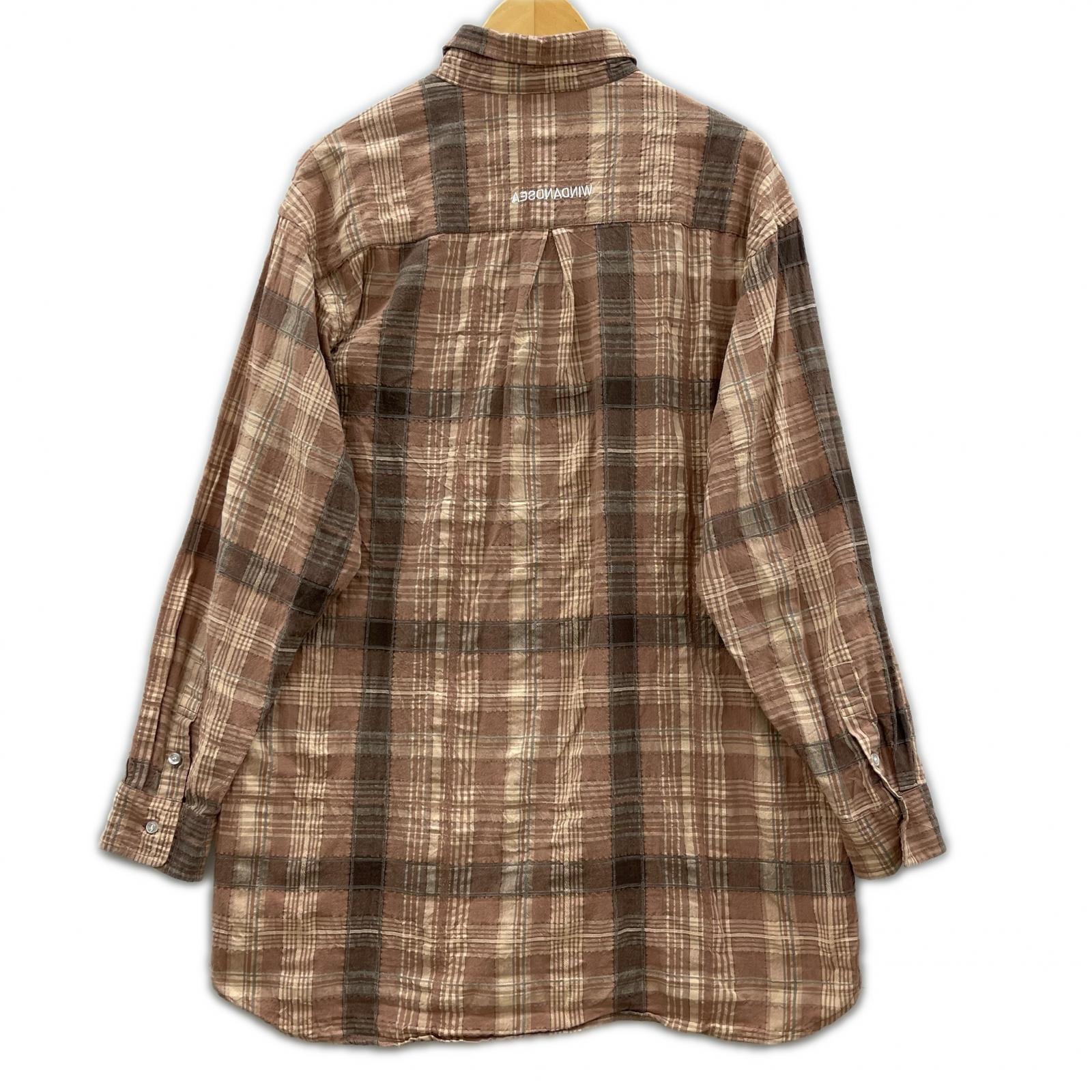 長袖シャツ WIND AND SEA Plaid shirt L L ブラウン