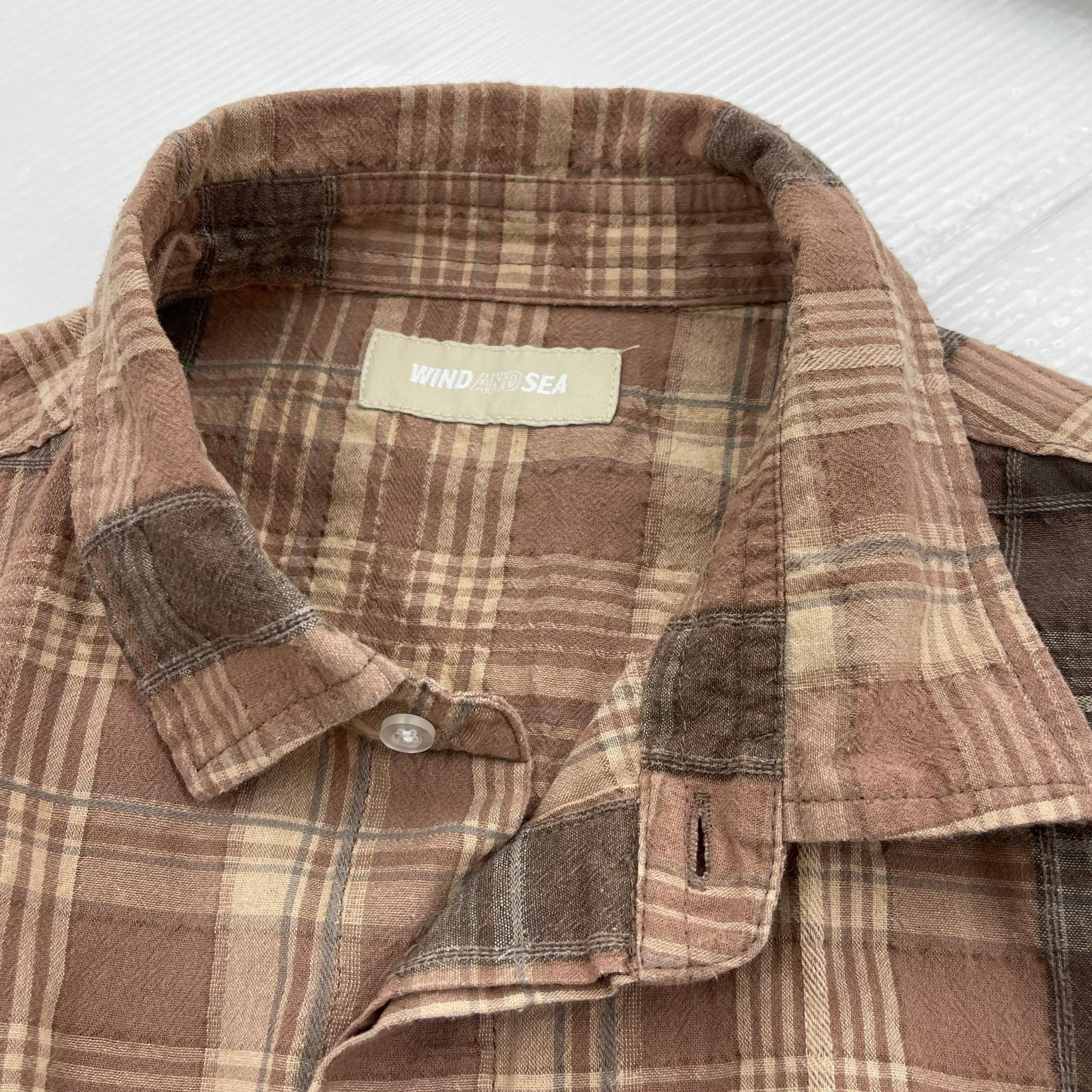 長袖シャツ WIND AND SEA Plaid shirt L L ブラウン