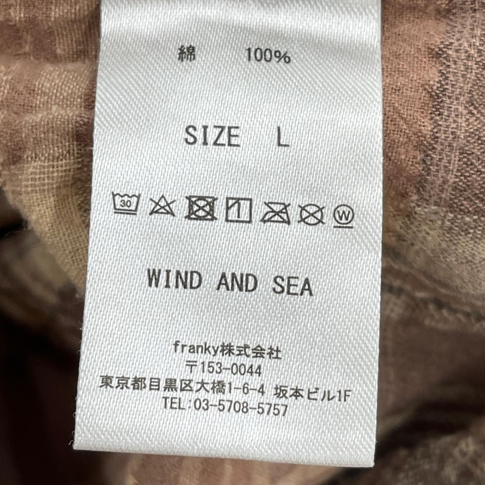 長袖シャツ WIND AND SEA Plaid shirt L L ブラウン