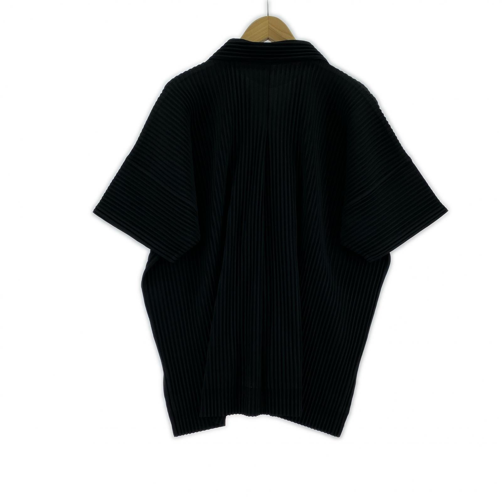 半袖シャツ HOMME PLISSE MONTHLY COLOR JULY ブラック