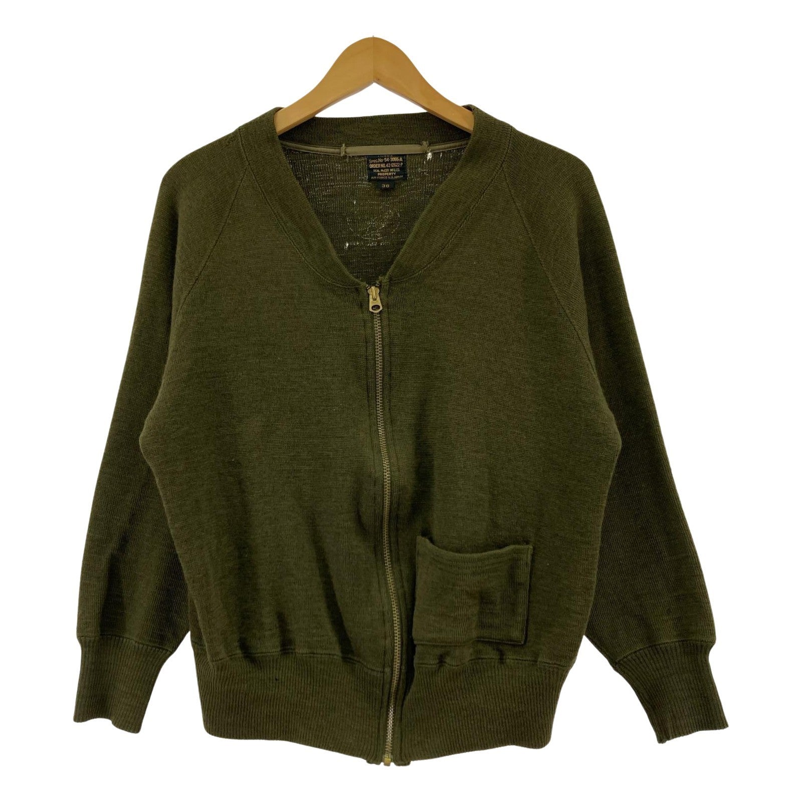 カーディガン TYPE C-2 ジップニットカーディガン 36 カーキ 36
