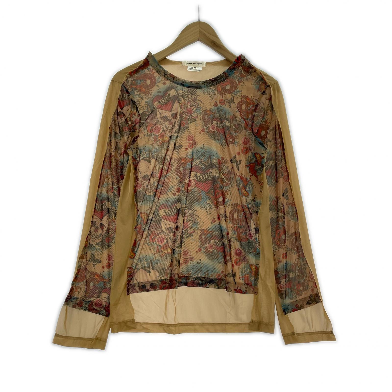 長袖Tシャツ 19SS タトゥープリントカットソー M M ベージュ