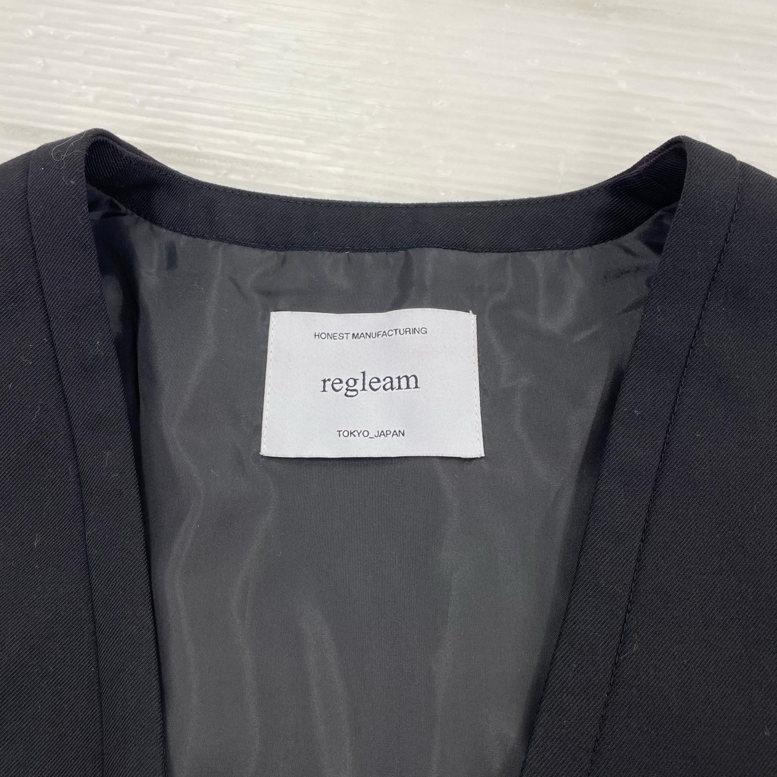その他アウター regleam Vネック ベスト 黒 ブラック