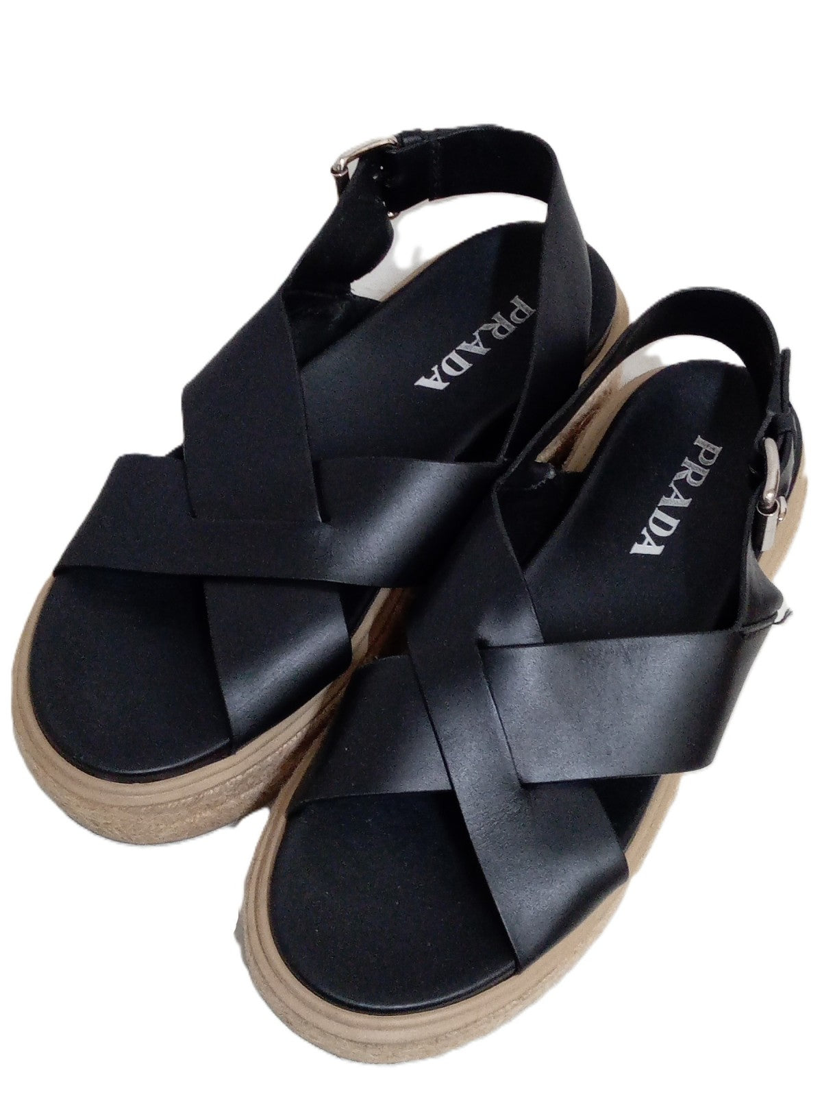 PRADA ウェッジソール サンダル 38 1/2