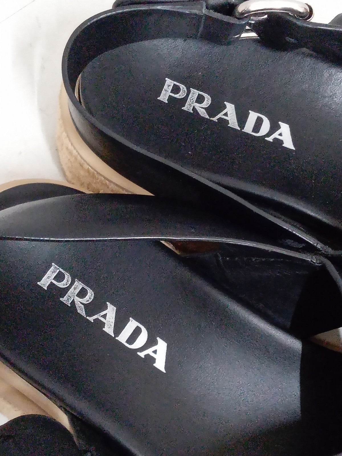 PRADA ウェッジソール サンダル 38 1/2