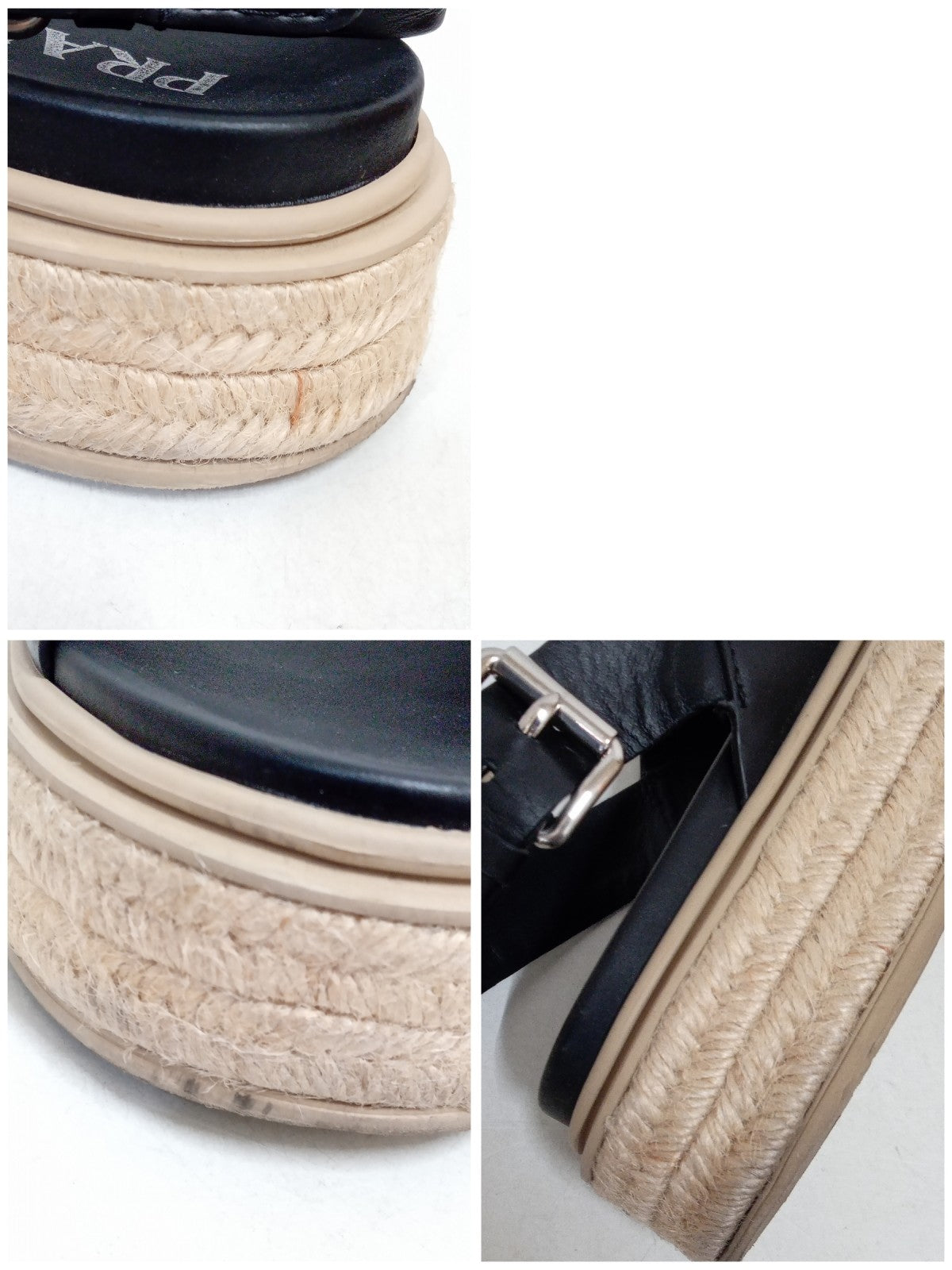 PRADA ウェッジソール サンダル 38 1/2