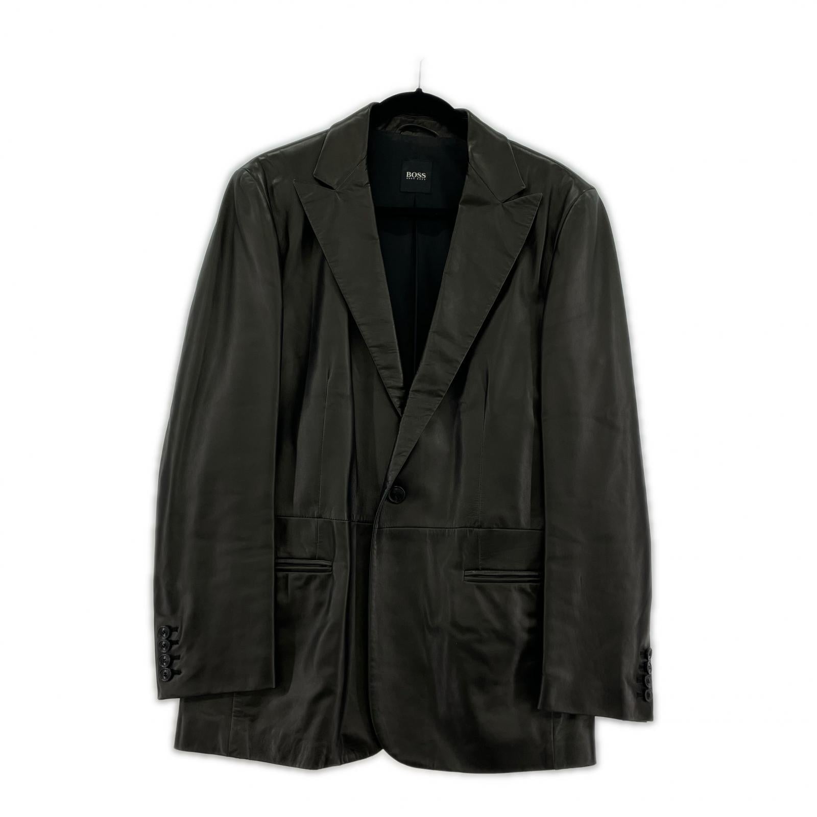 レザージャケット HUGO BOSS レザージャケット 羊 ブラック