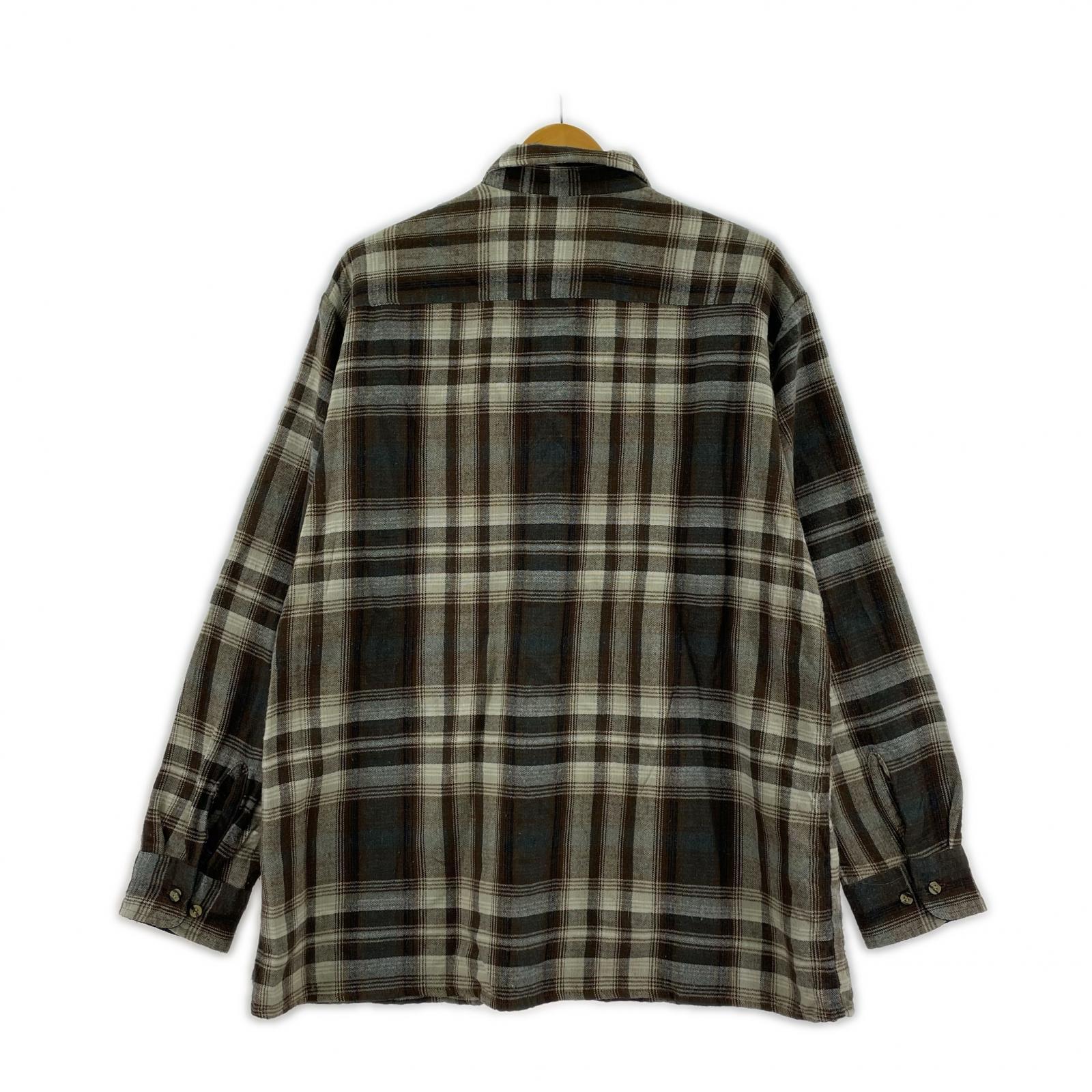 長袖シャツ BALCK PACKER SPORTS WEAR L/S チェックシャツ (L) L ブラウン