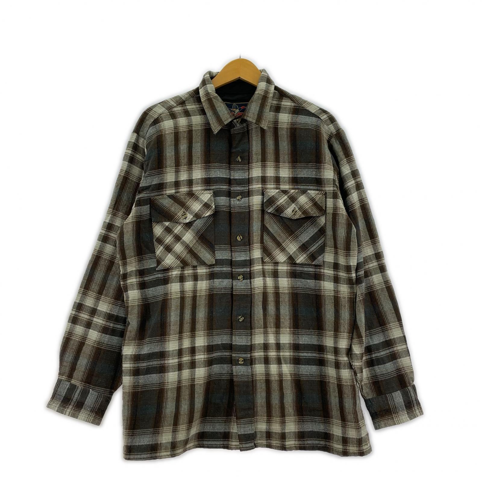 長袖シャツ BALCK PACKER SPORTS WEAR L/S チェックシャツ (L) L ブラウン