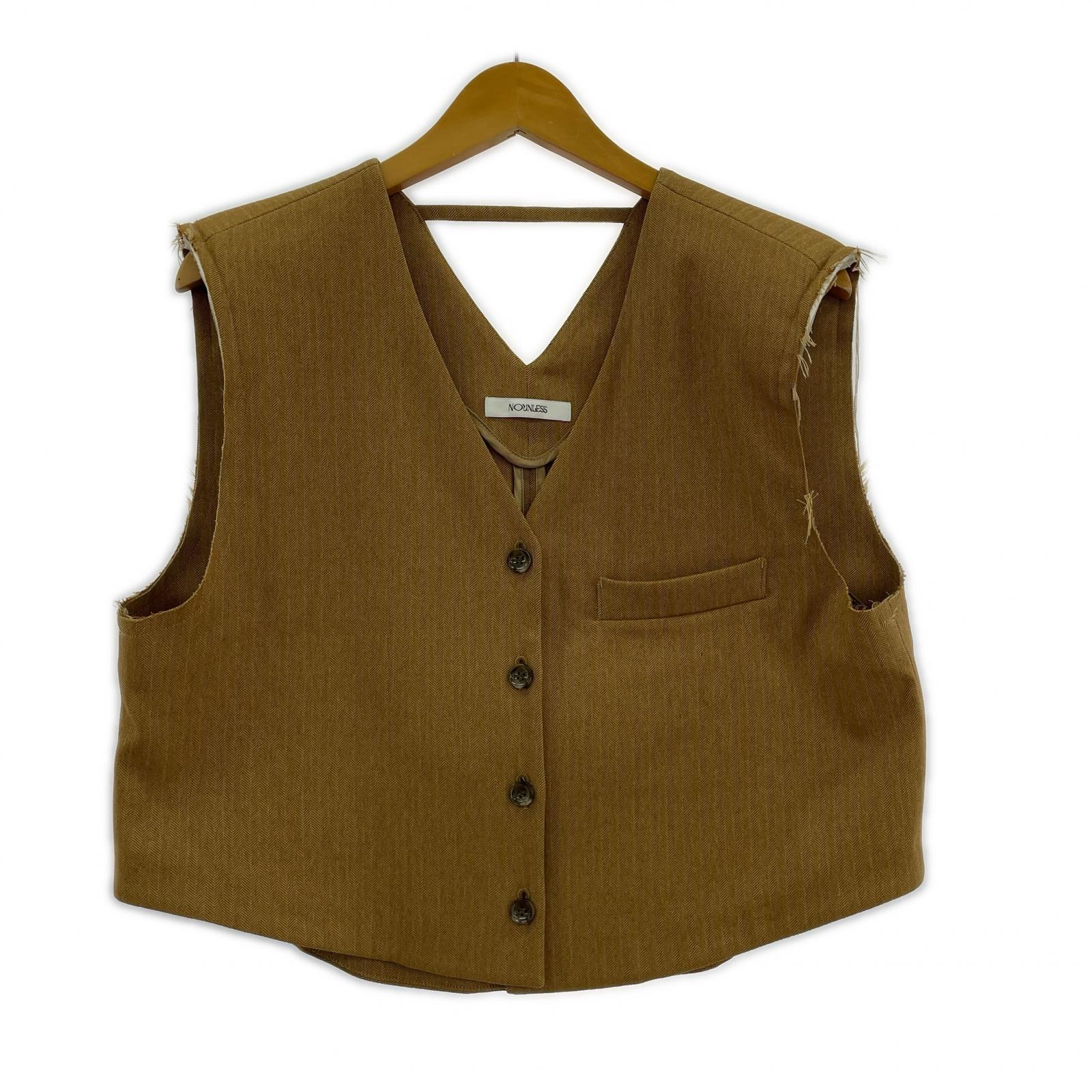 その他アウター NOUNLESS Retro Padded Vest Jacket 茶 1 ブラウン