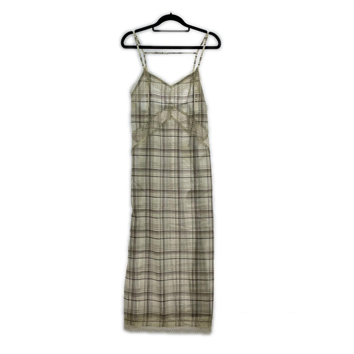 ワンピース NOUNLESS SHEER CHECK LONG CAMISOLE 1