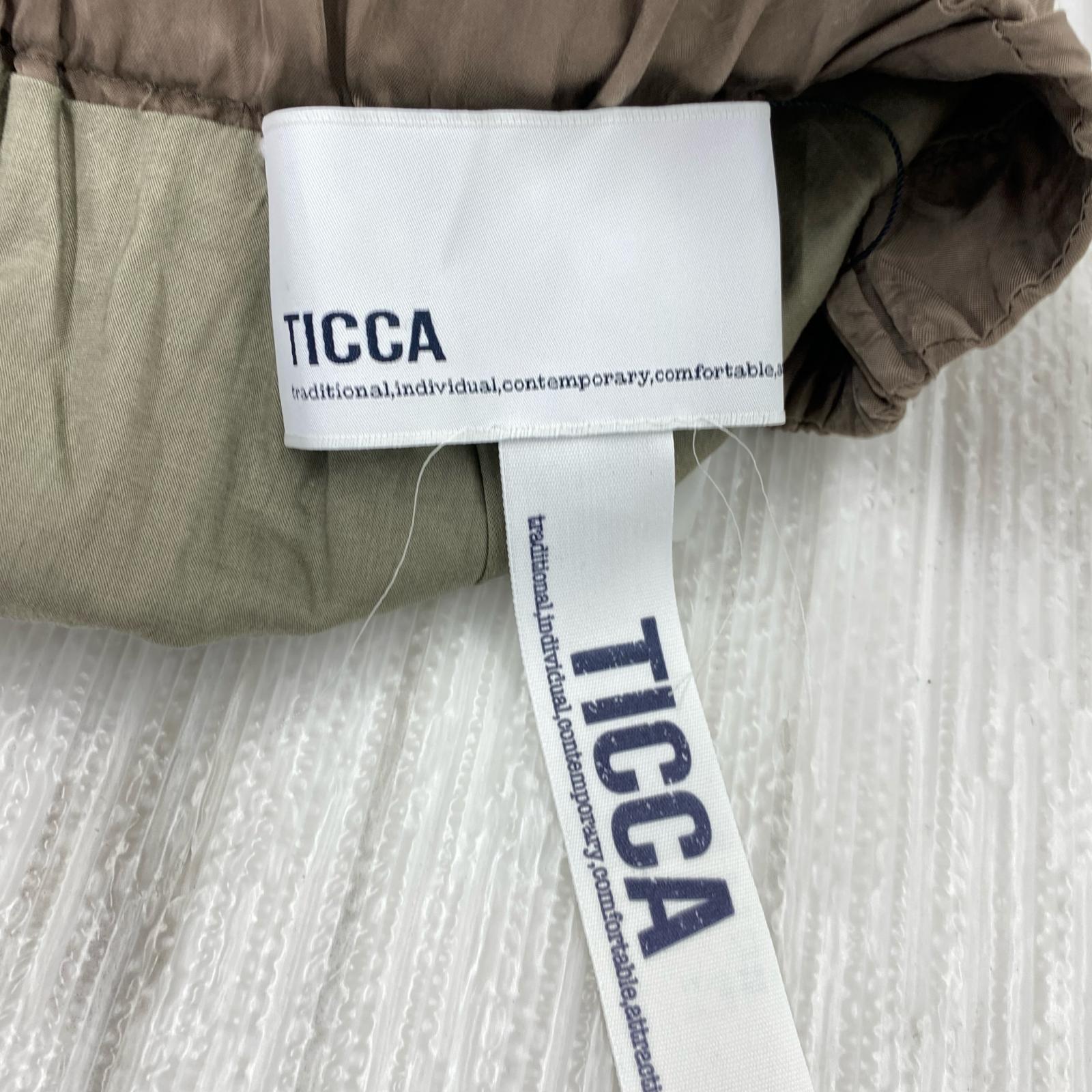 パンツ TICCA サテンパンツ カーキ フリー カーキ