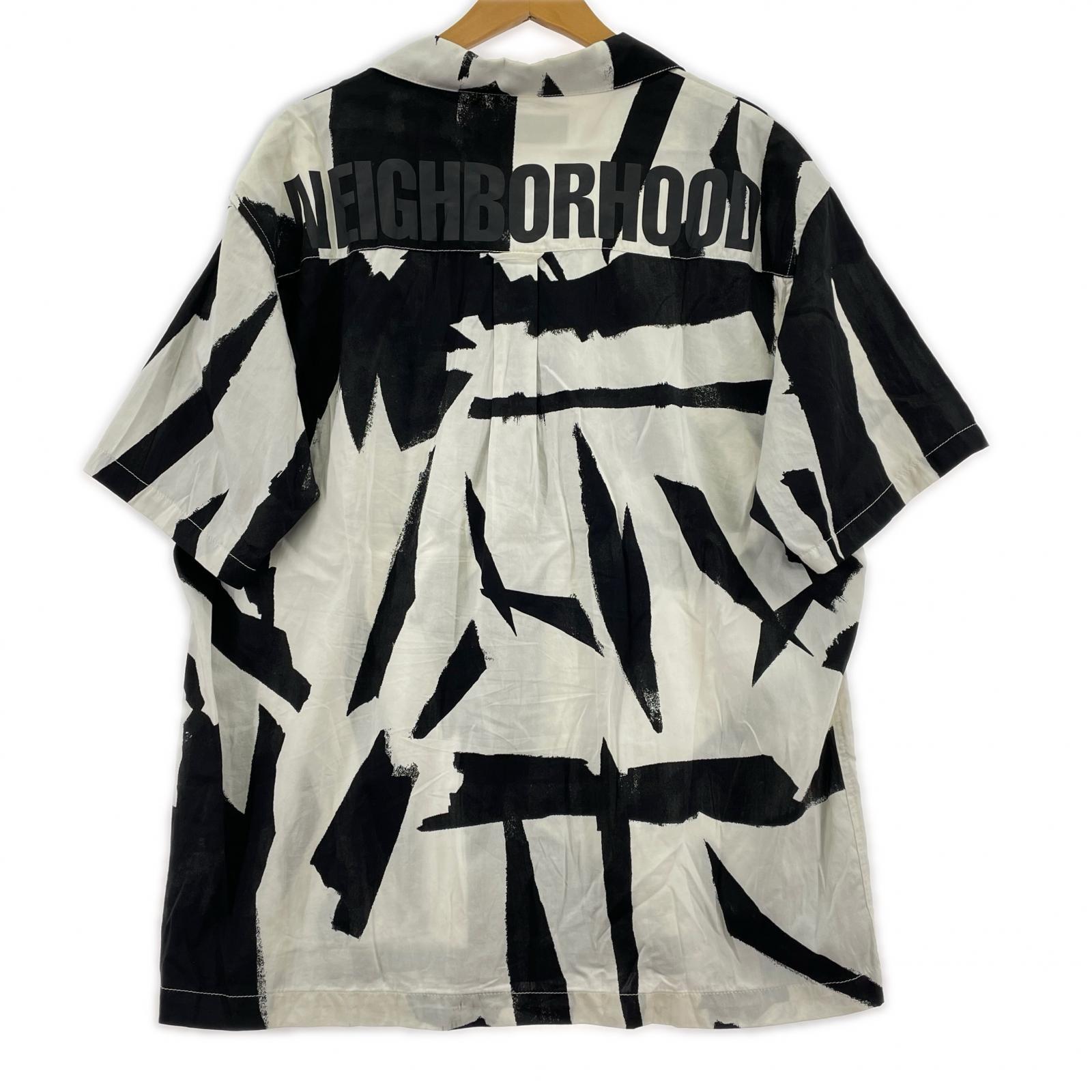 半袖シャツ B4D/C-SHIRT.SS 総柄シャツ BLK/WHT (M) M
