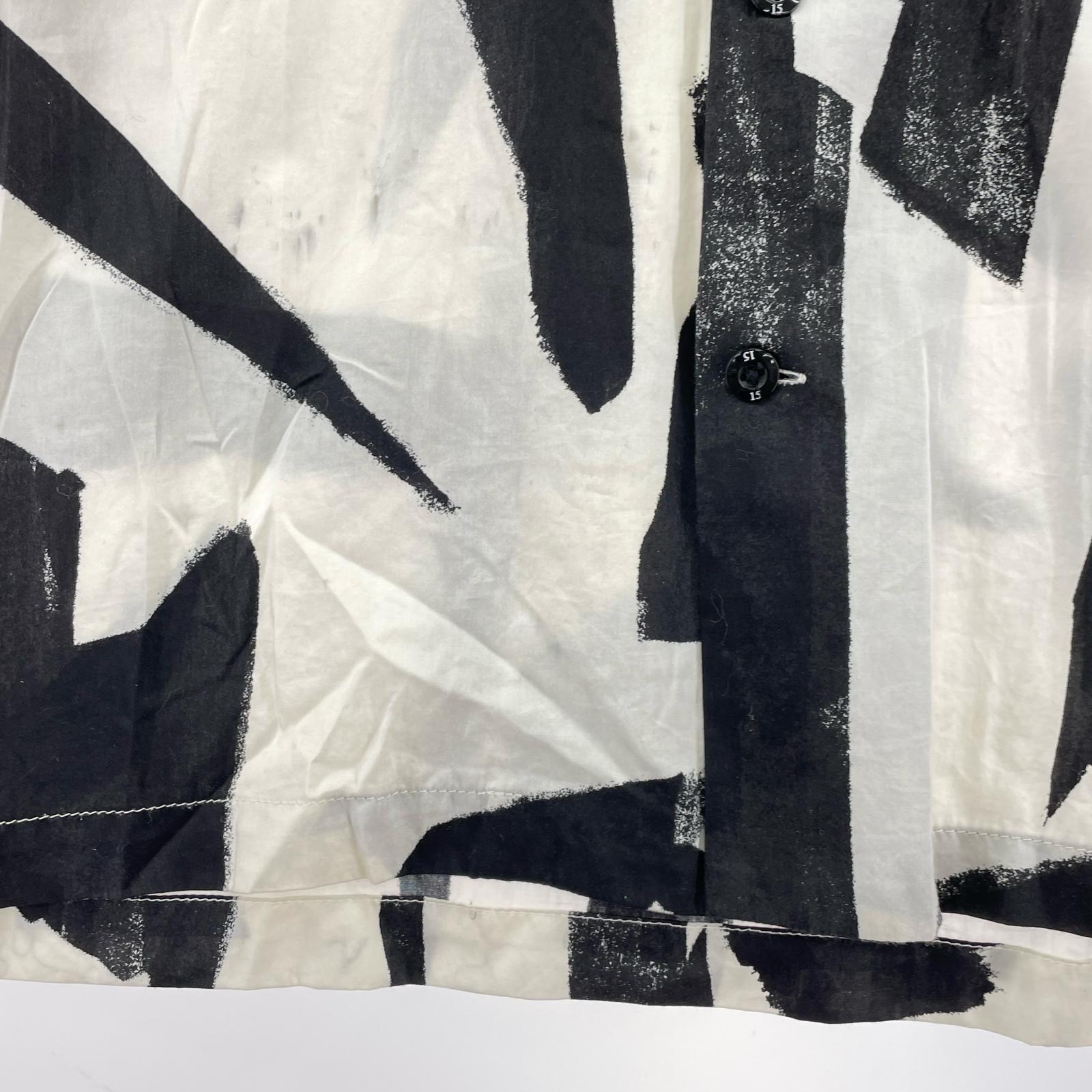 半袖シャツ B4D/C-SHIRT.SS 総柄シャツ BLK/WHT (M) M