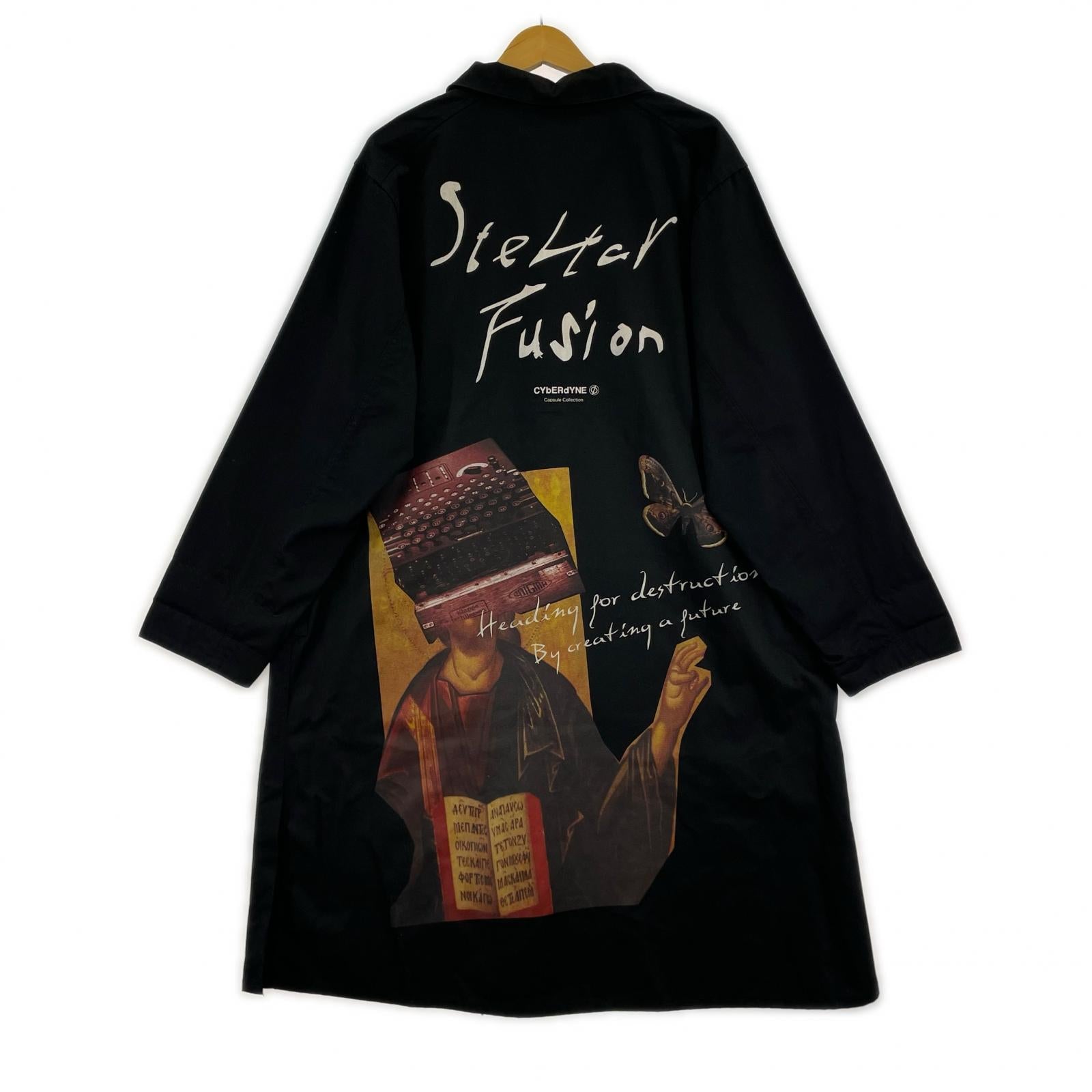 ジャケット CYbER dYNE Stellar Fusion malus coat プリントコート ブラック ブラック