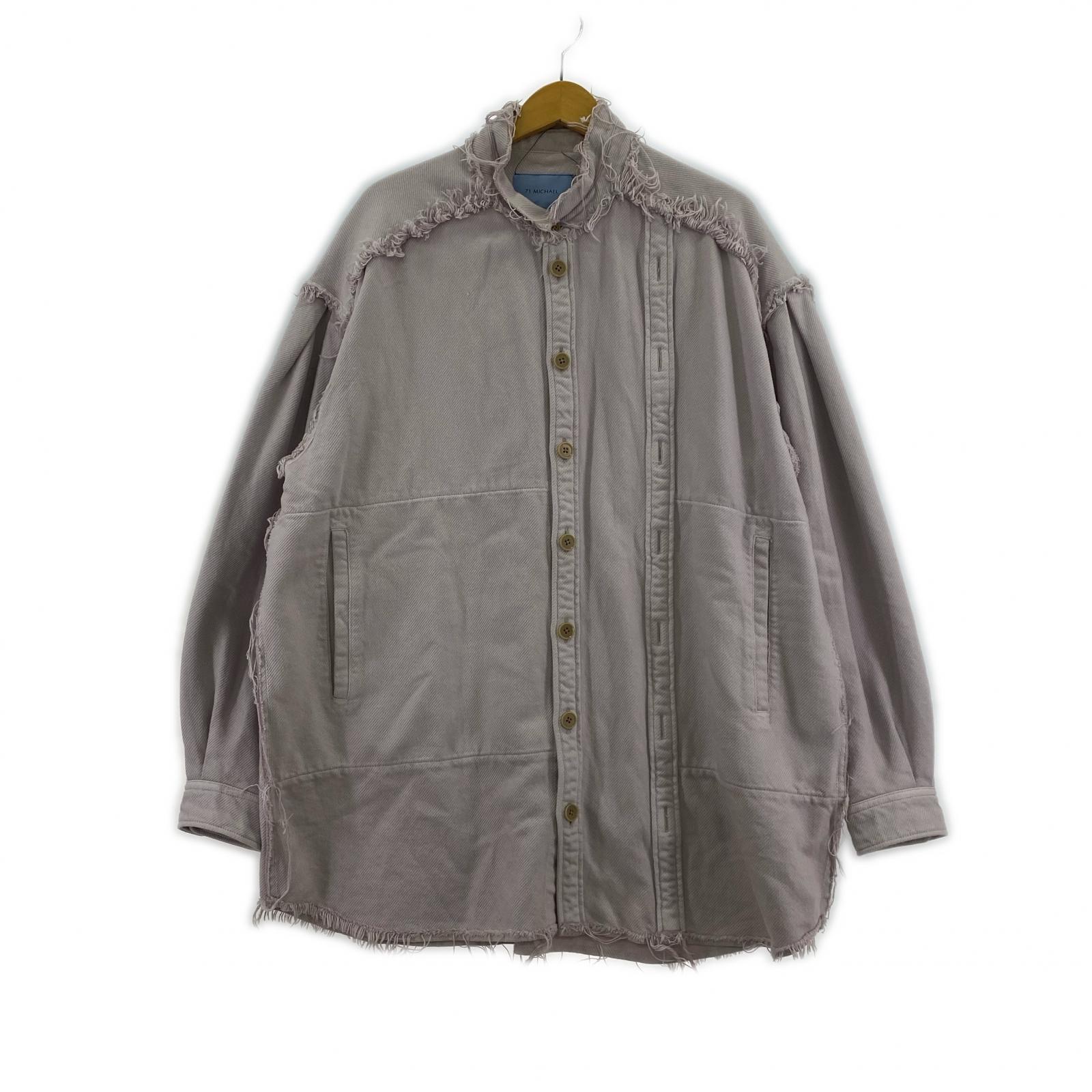 長袖シャツ 71 MICHAEL ダブル フリンジデザインシャツ M パープル M パープル