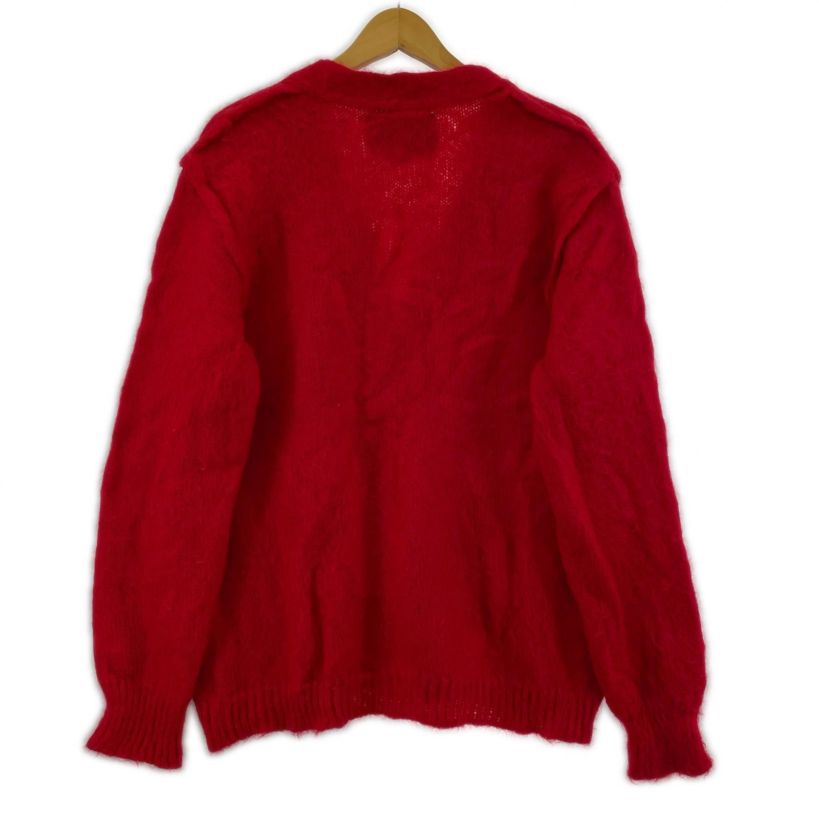 カーディガン CYbER dYNE Libbit Mohair モヘヤ混カーディガン レッド レッド