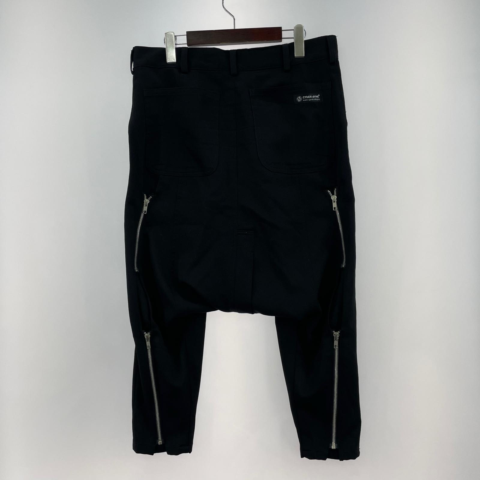 パンツ CYbER dYNE 裾ジップ サルエルパンツ 黒 (W35) ブラック