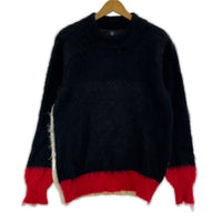 ニット CYbER dYNE Libbit mohair パネル切替モヘヤ混ニット ブラック×レッド×ホワイト