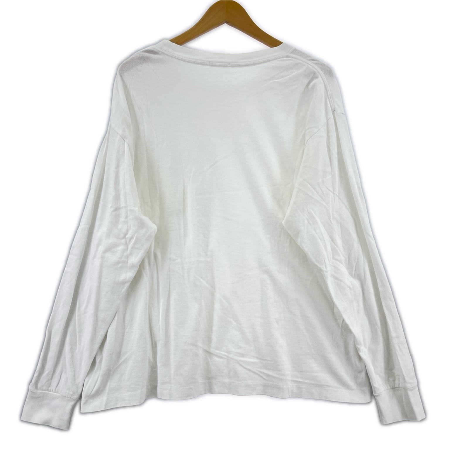 長袖Tシャツ 裏起毛 白 ホワイト