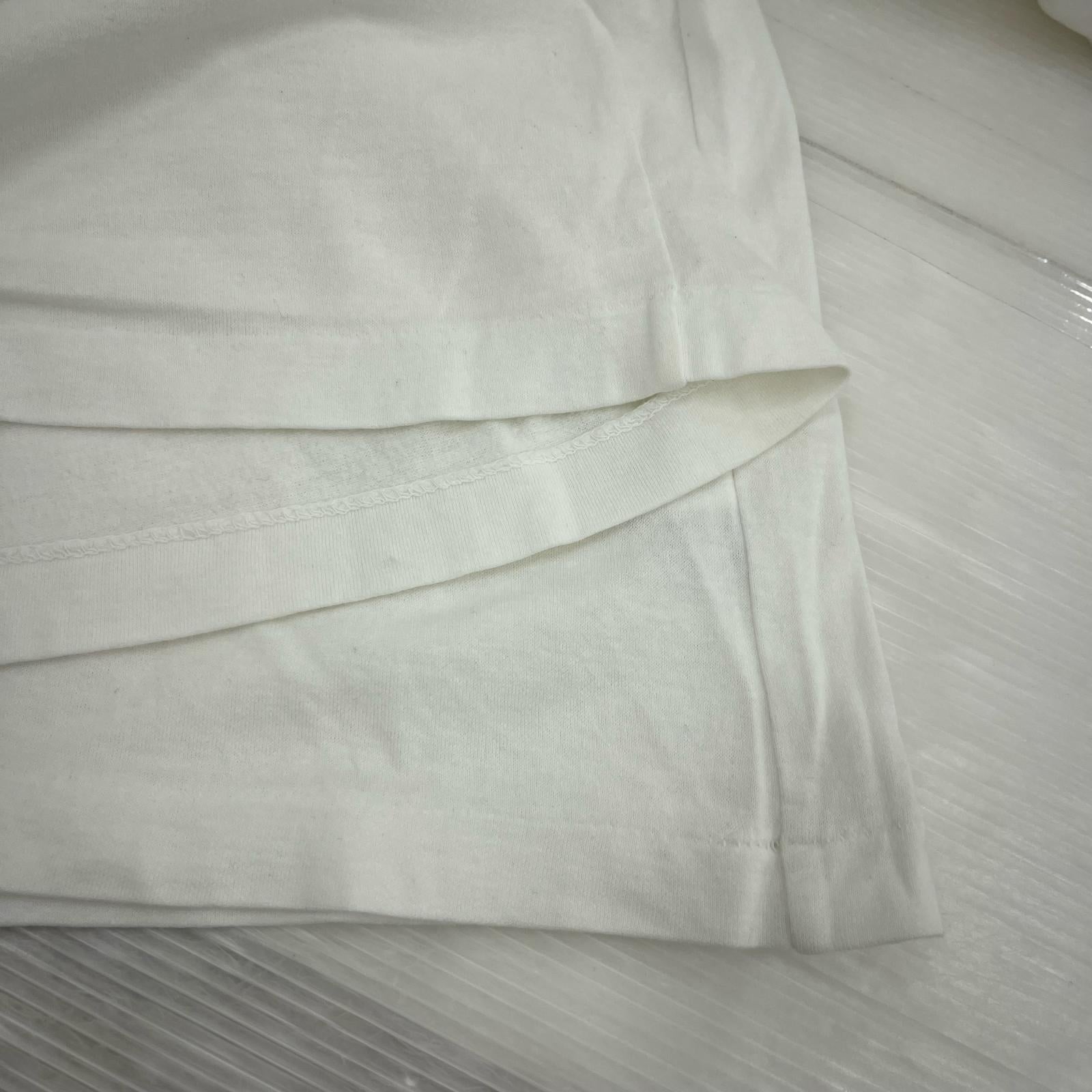 長袖Tシャツ 裏起毛 白 ホワイト