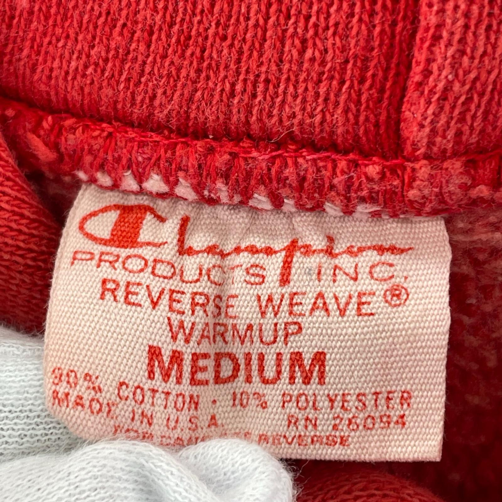 パーカー 70s REVERSE WEAVE 赤単色タグ 3連ラバープリント (M) M レッド