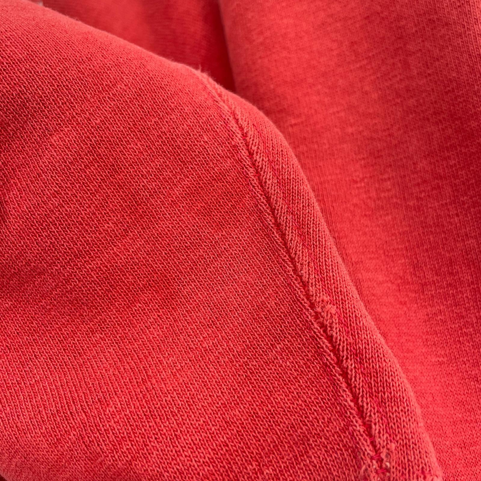 パーカー 70s REVERSE WEAVE 赤単色タグ 3連ラバープリント (M) M レッド