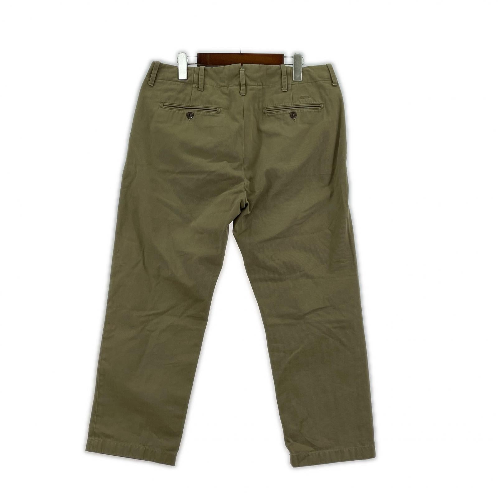 パンツ YCHAI コットン ボタンフライテーパードチノパンツ 32 カーキ