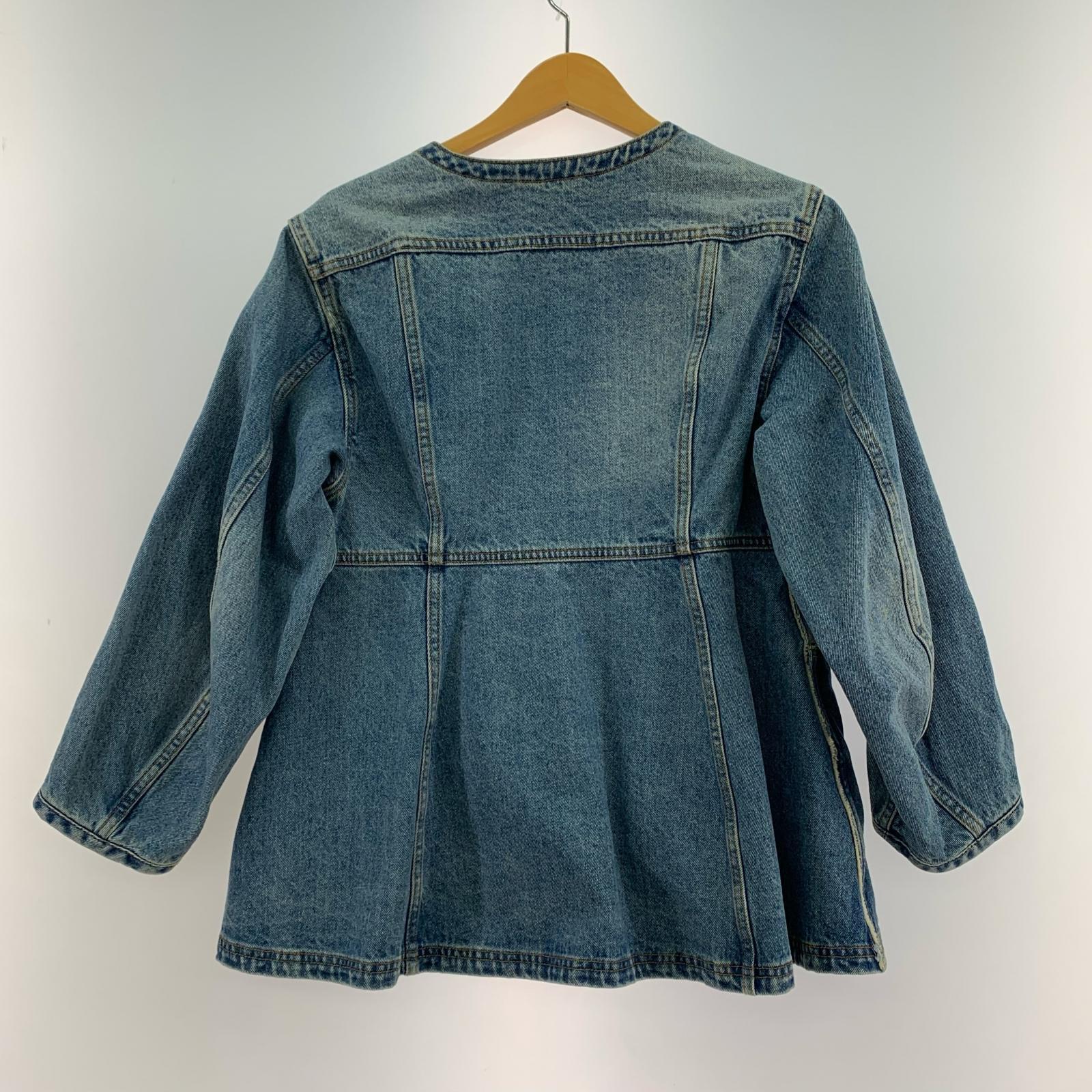 デニムジャケット デニムチュニックシェイプシャツ/ブルー フリー ブルー