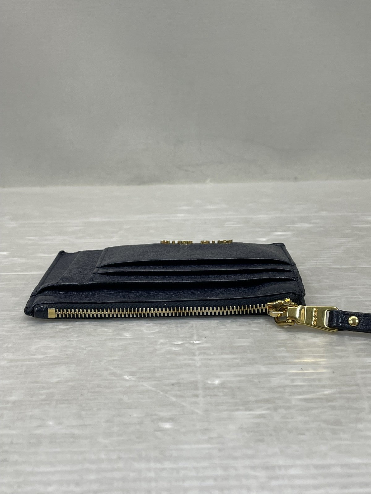 miumiu レザーカードコインケース 紺