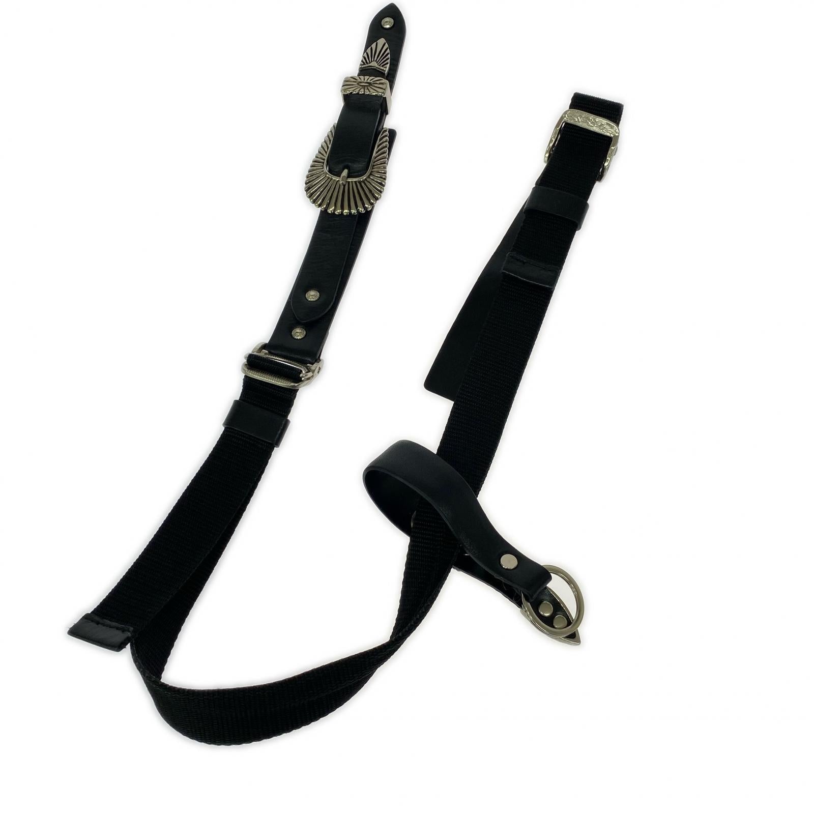 その他アクセサリー Leather Nylon Belt With Keyring ブラック