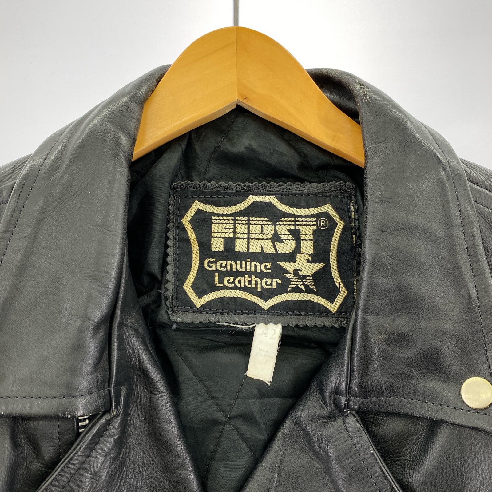 ライダースジャケット FIRST GENUINE LEATHER RIDERS JACKET 42 ブラック