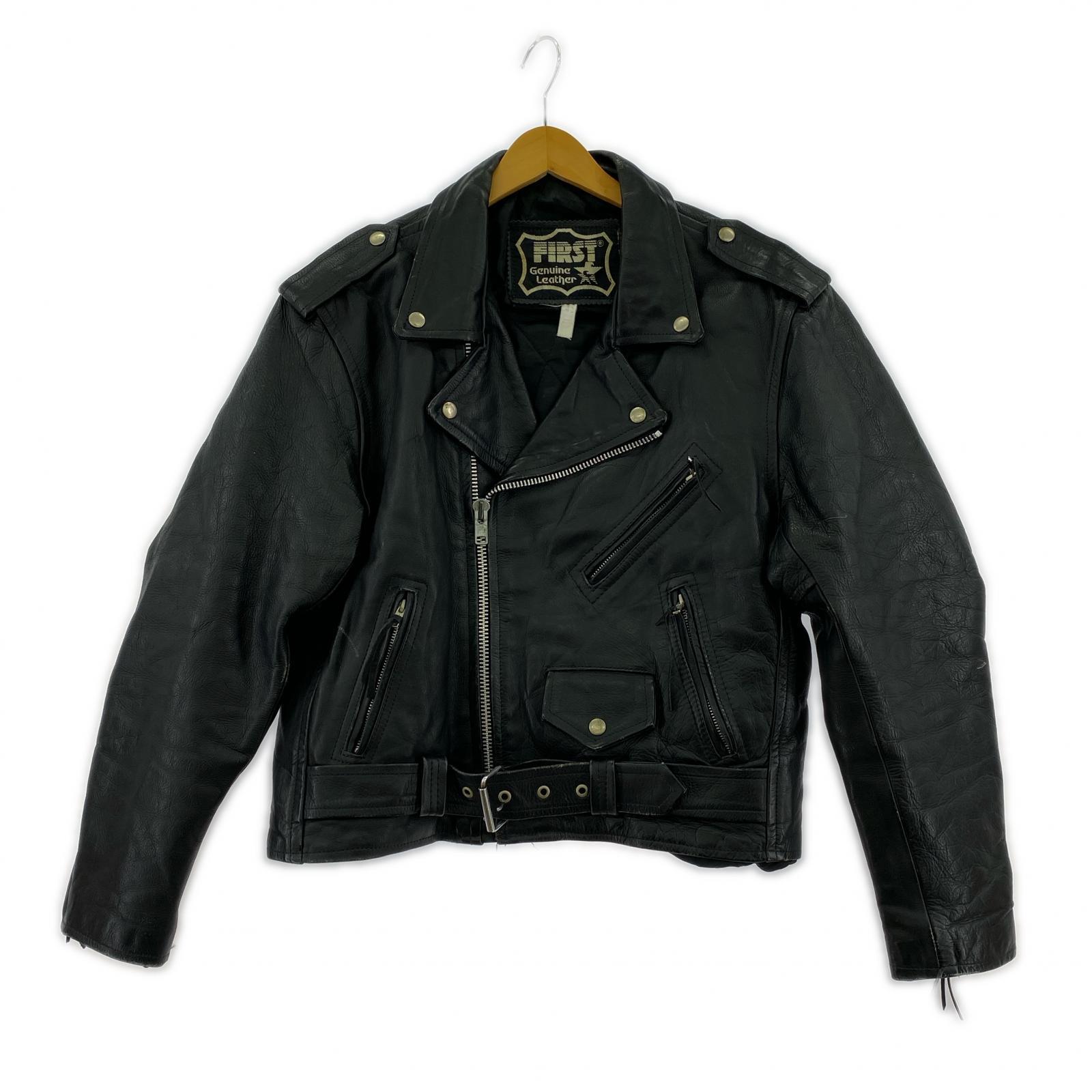 ライダースジャケット FIRST GENUINE LEATHER RIDERS JACKET 42 ブラック