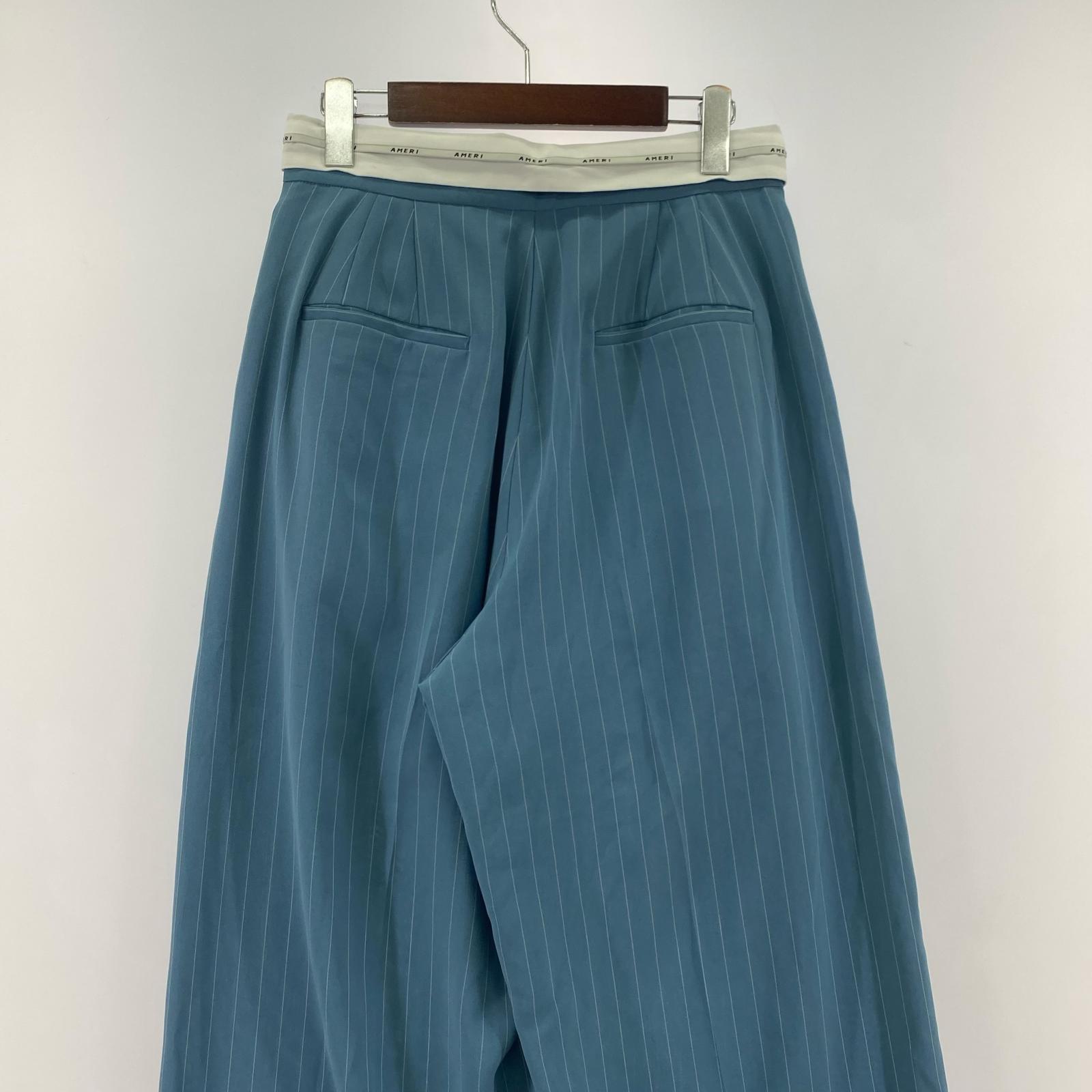 パンツ TURN BACK WAIST WIDE PANTS M サックスブルー M