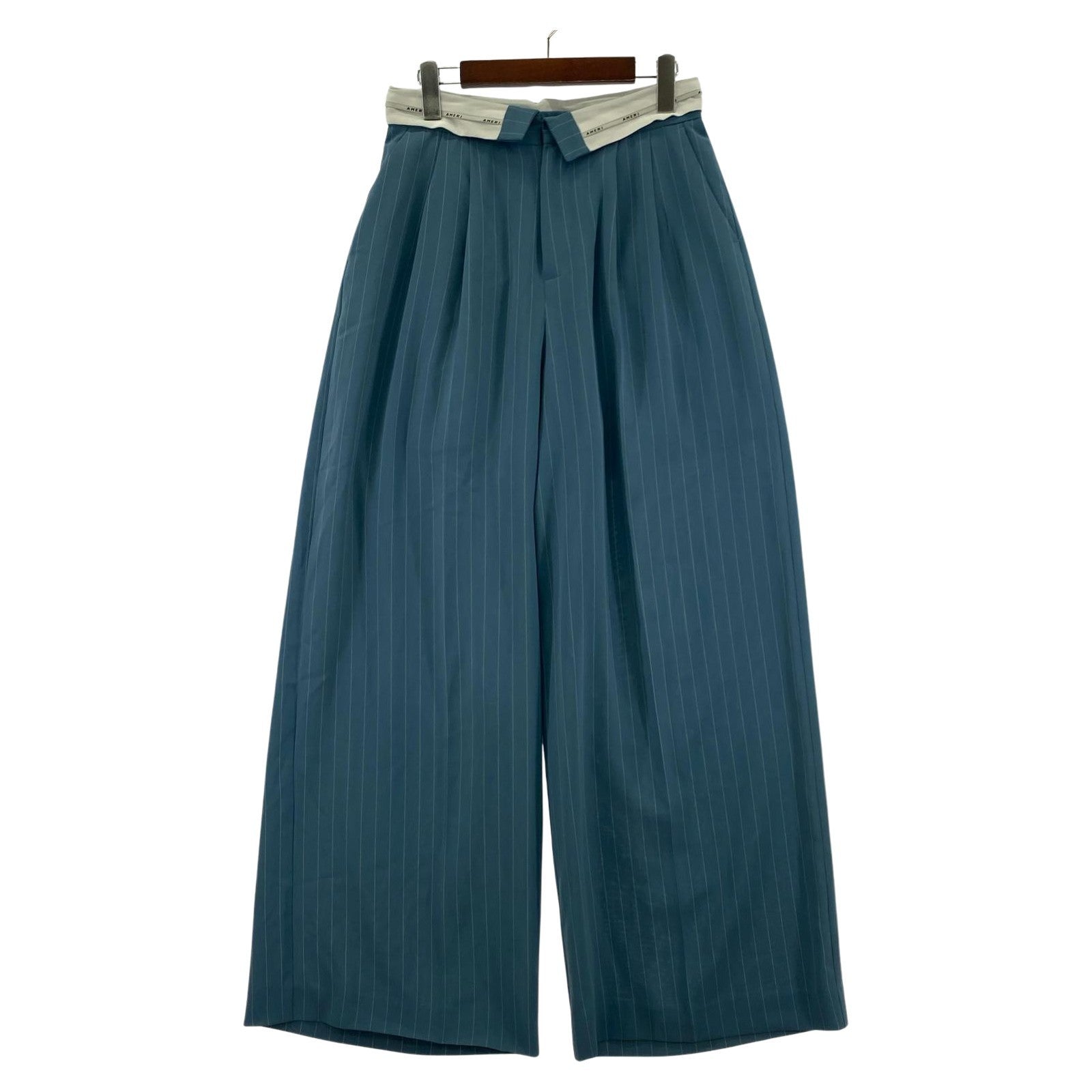 パンツ TURN BACK WAIST WIDE PANTS M サックスブルー M