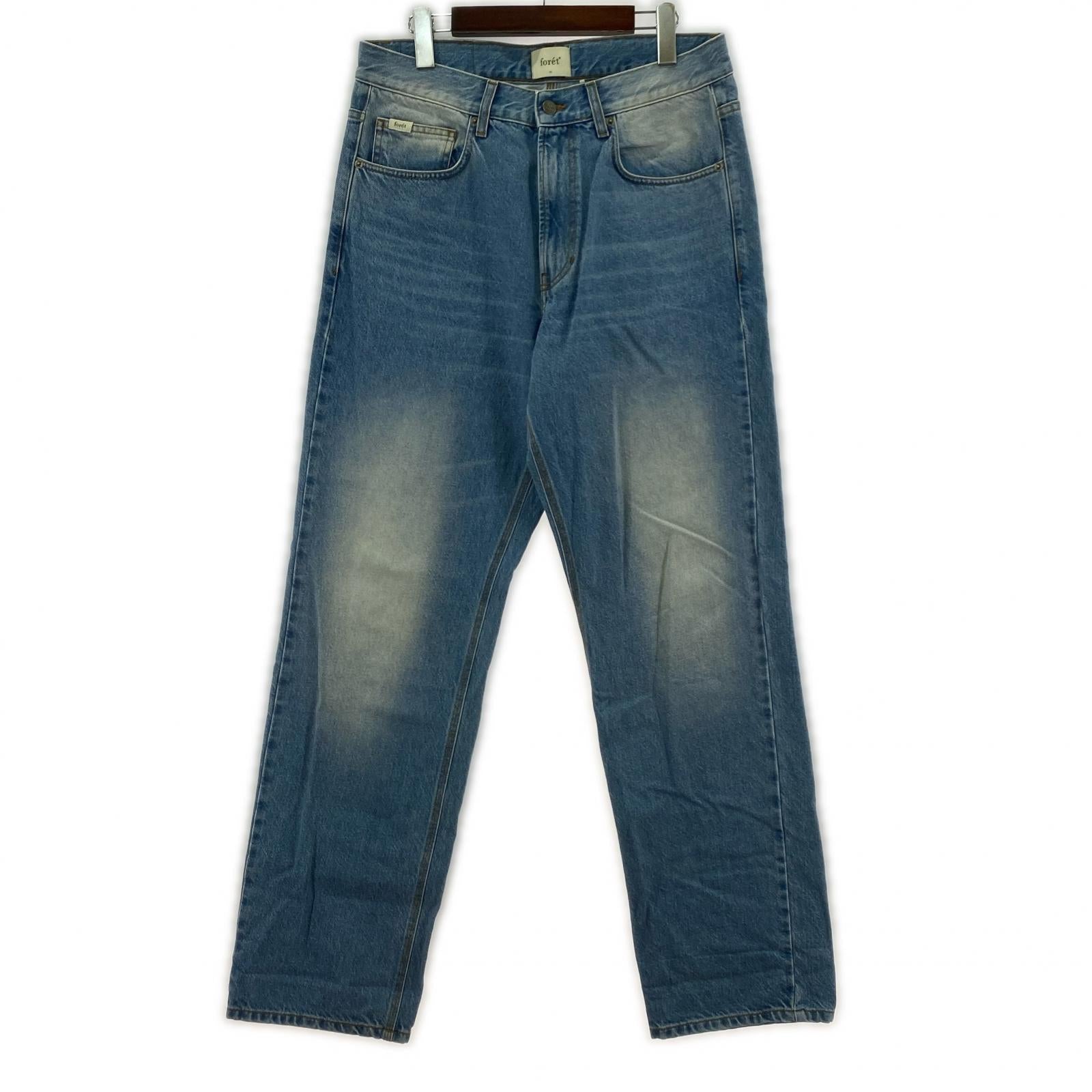 デニムパンツ foret ストレートデニム 32 ブルー