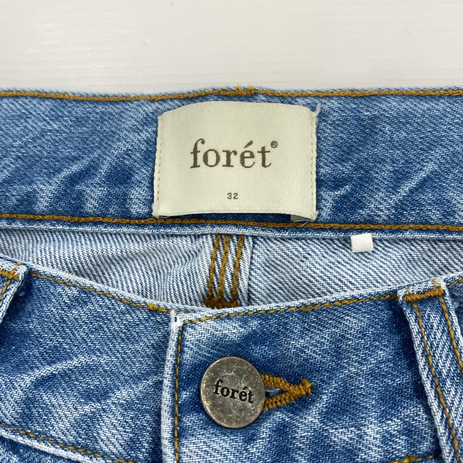 デニムパンツ foret ストレートデニム 32 ブルー