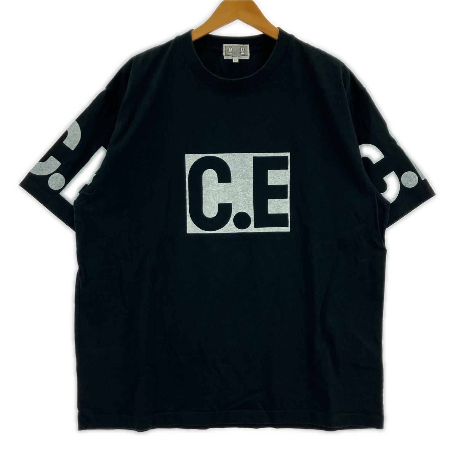 半袖Tシャツ ロゴカットソー 黒 (XL) ブラック