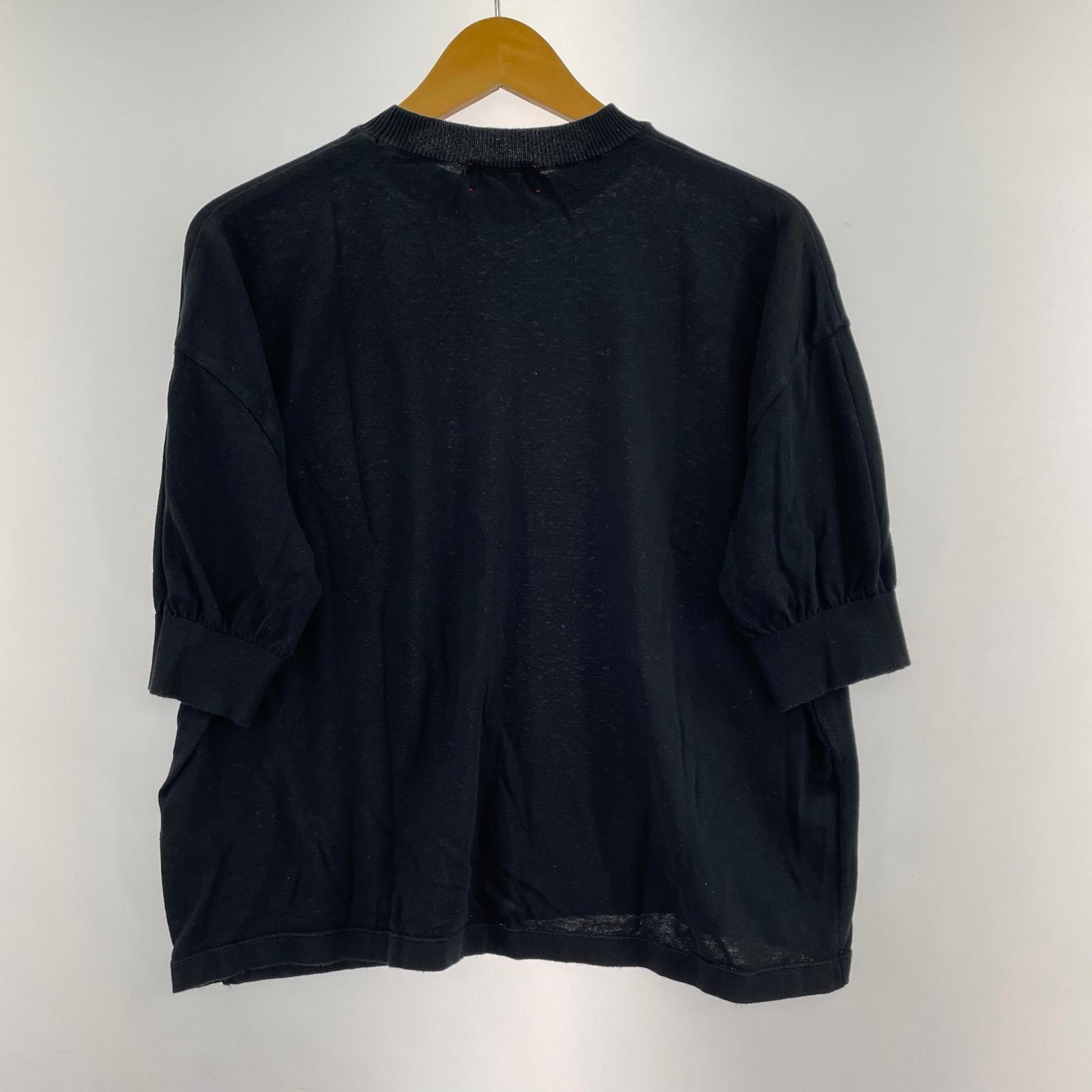 半袖Tシャツ MEYAME コットンニットTee 黒 フリー ブラック