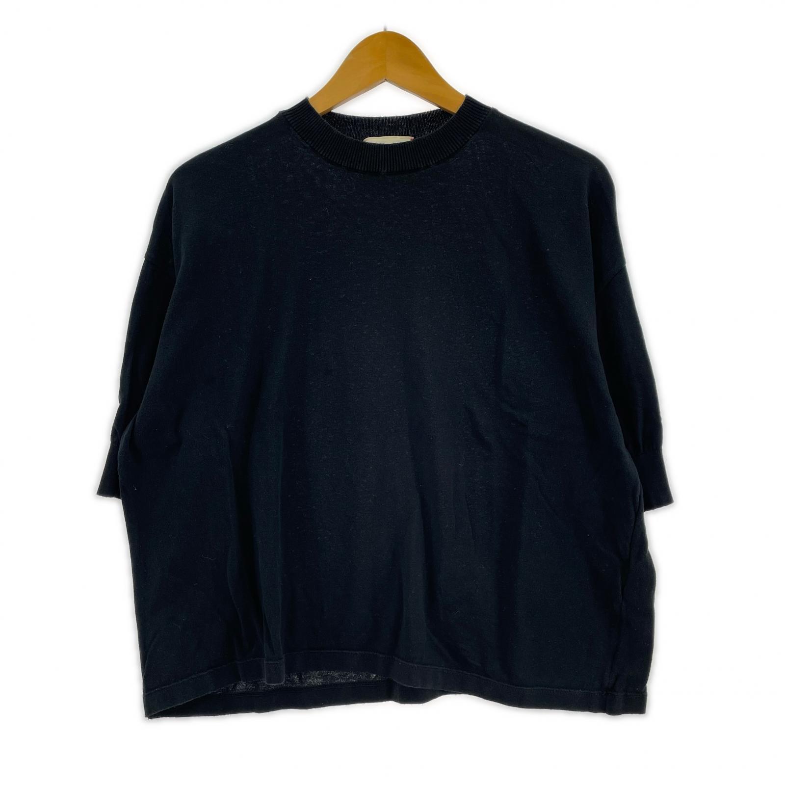 半袖Tシャツ MEYAME コットンニットTee 黒 フリー ブラック